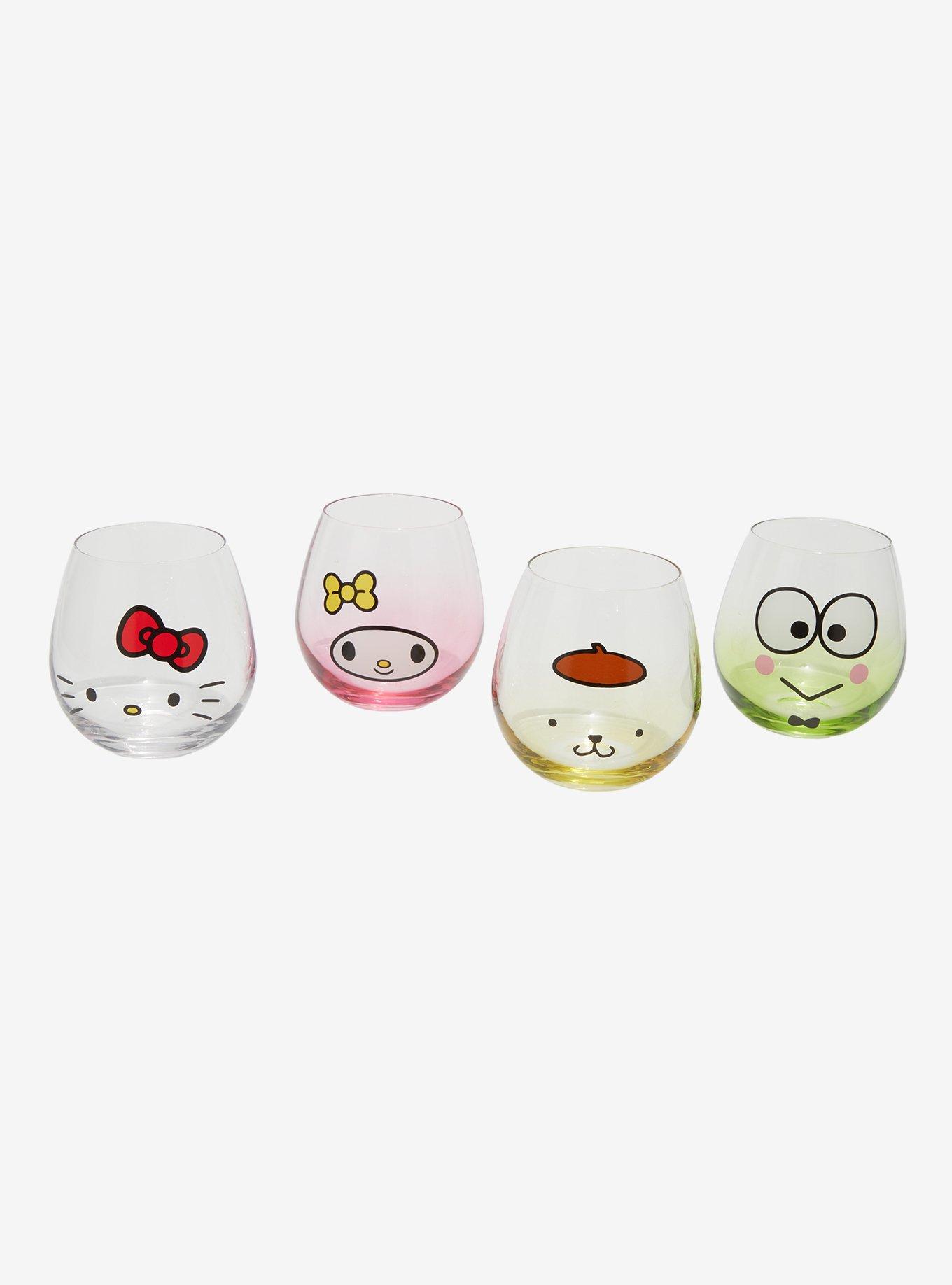 Hello Kitty And Friend Faces Glass Cup Set, , hi-res