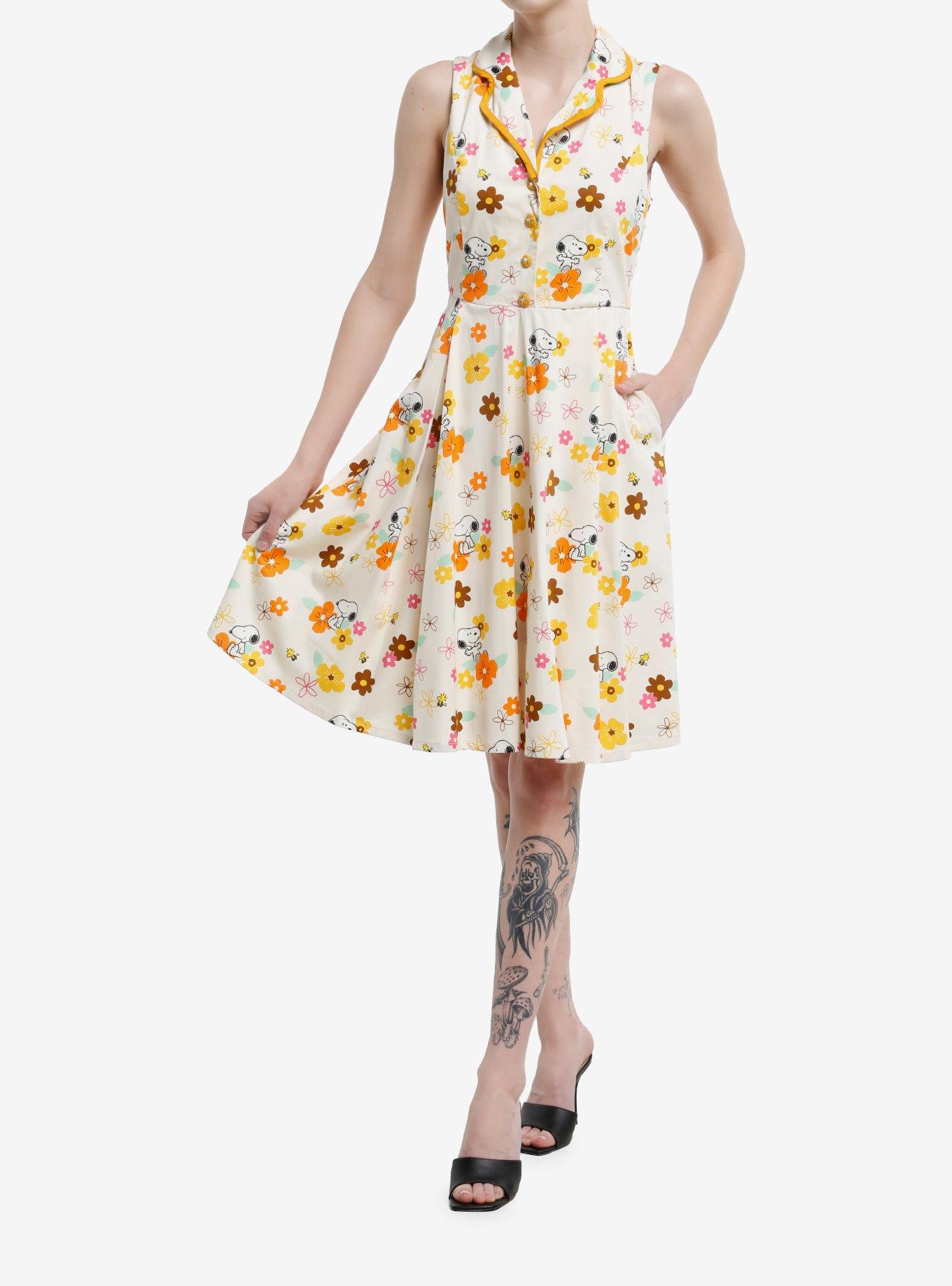 Her Universe Peanuts Snoopy Floral Retro Dress Her Universe Exclusive, , hi-res