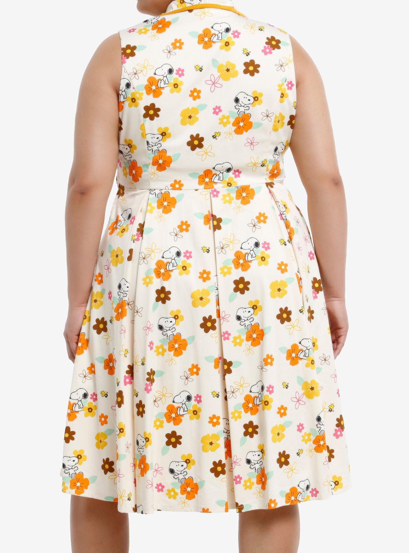 Her Universe Peanuts Snoopy Floral Retro Dress Plus Size Her Universe Exclusive, MULTI, alternate