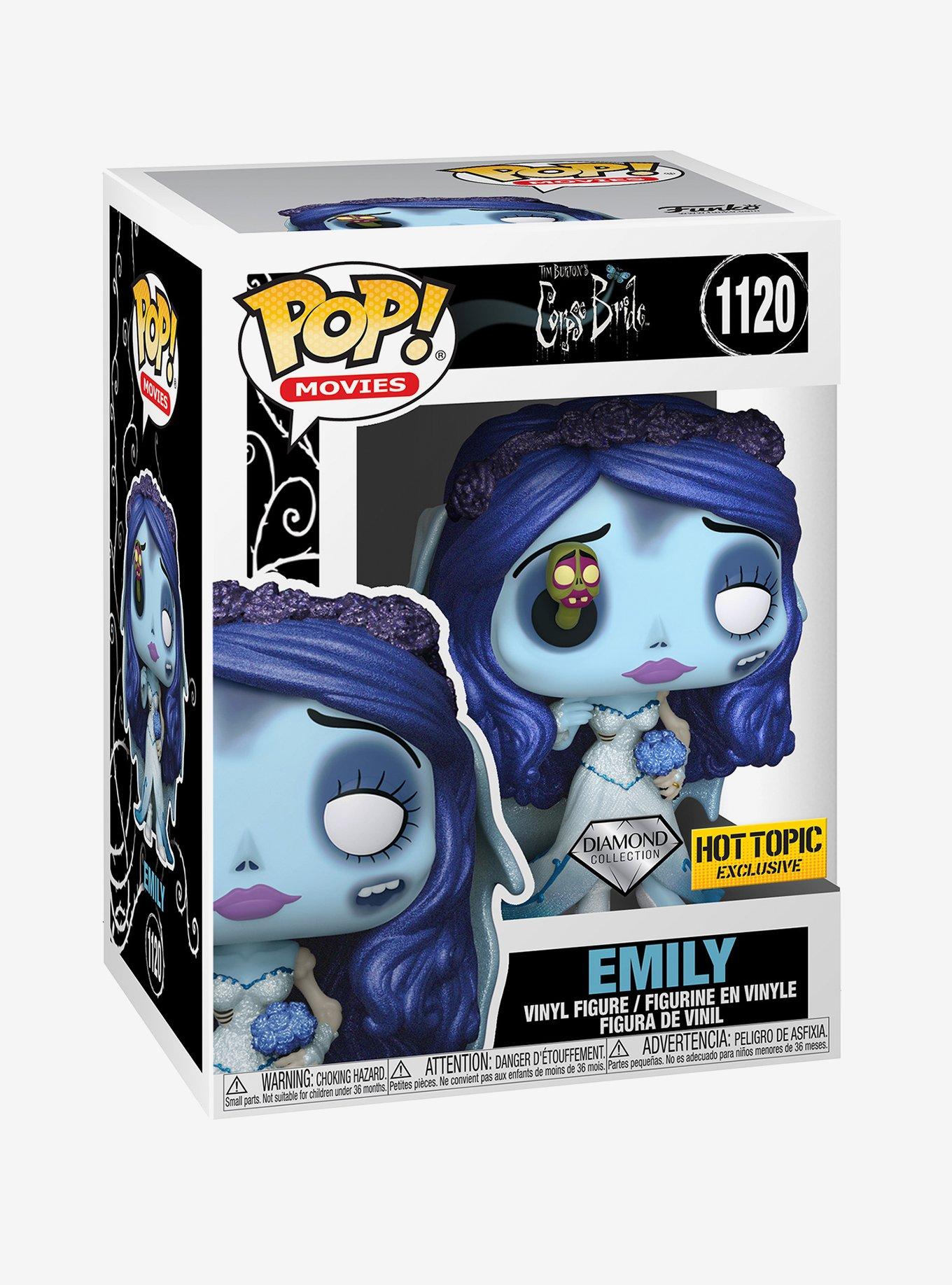 Funko Corpse Bride Diamond Collection Pop! Movies Emily With Worm Vinyl Figure Hot Topic Exclusive, , hi-res