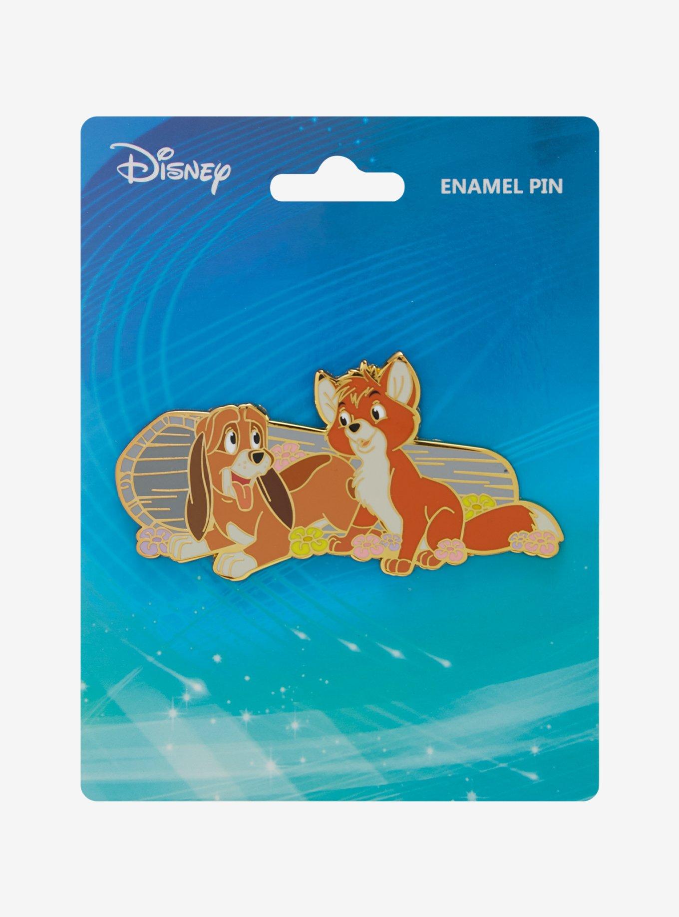 Disney The Fox and the Hound Todd and Copper Log Floral Enamel Pin, , hi-res