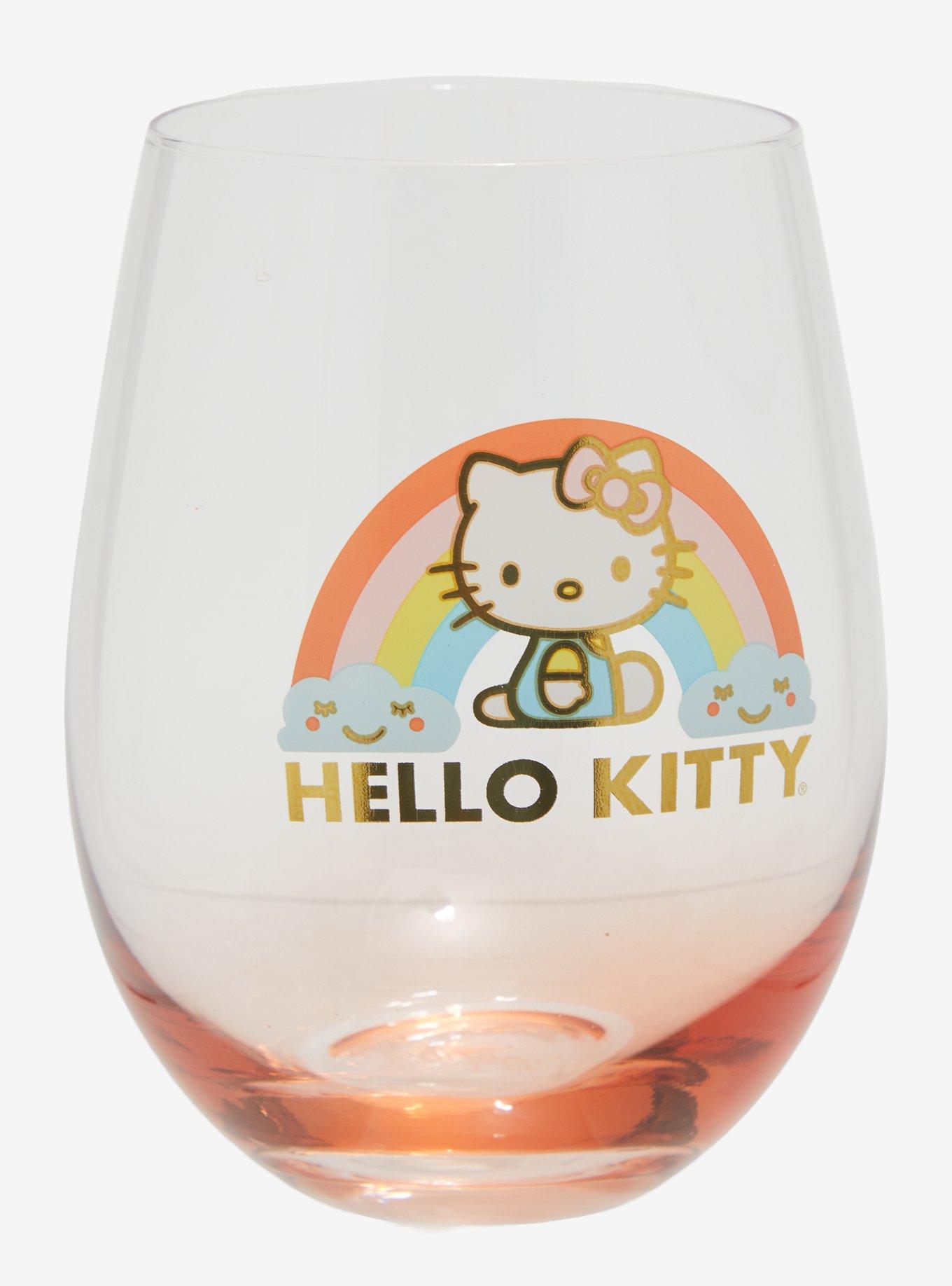 Hello Kitty Rainbows Stemless Glass Set, , hi-res