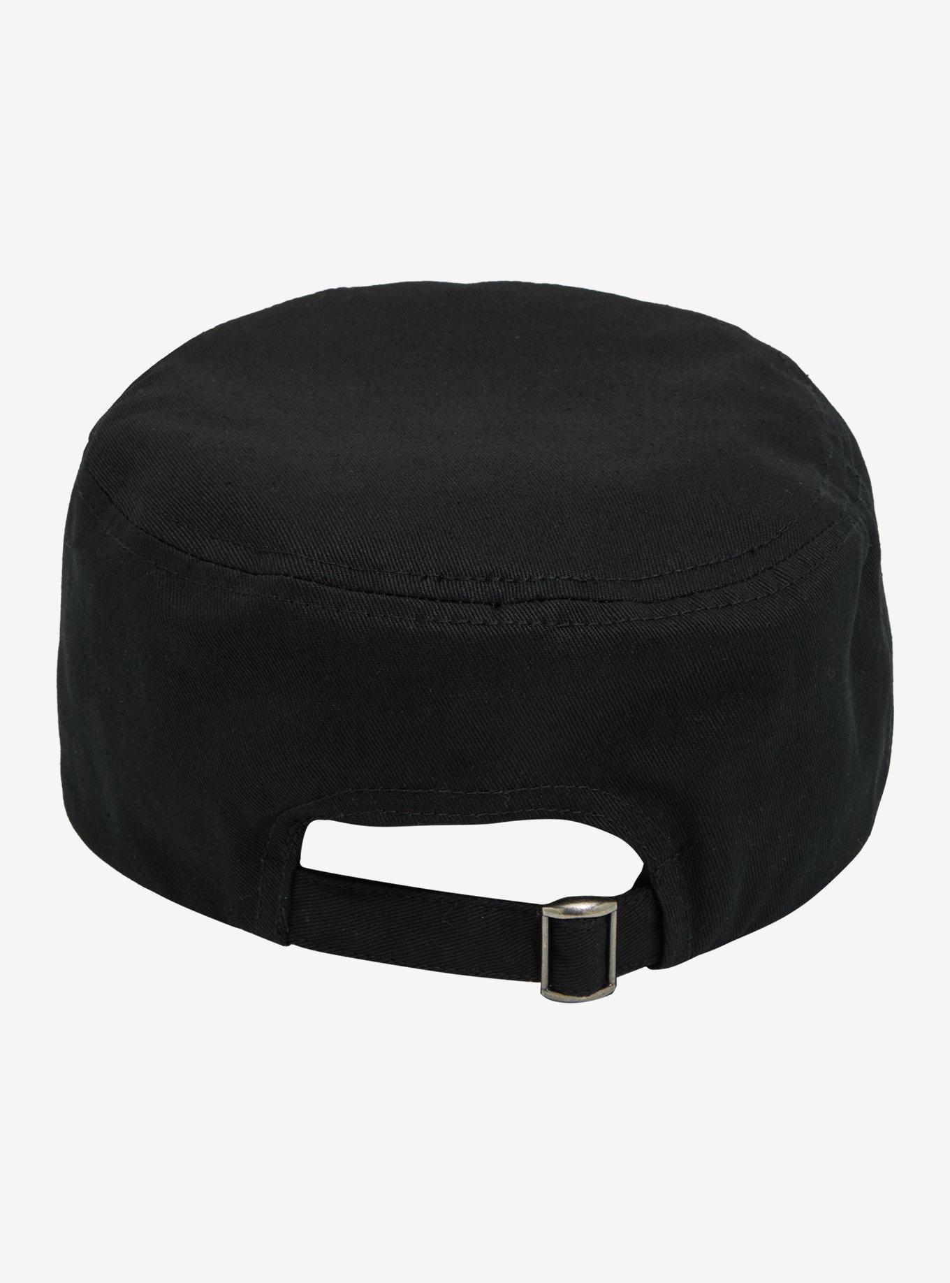 Black Filigree Stud Cadet Hat, , alternate