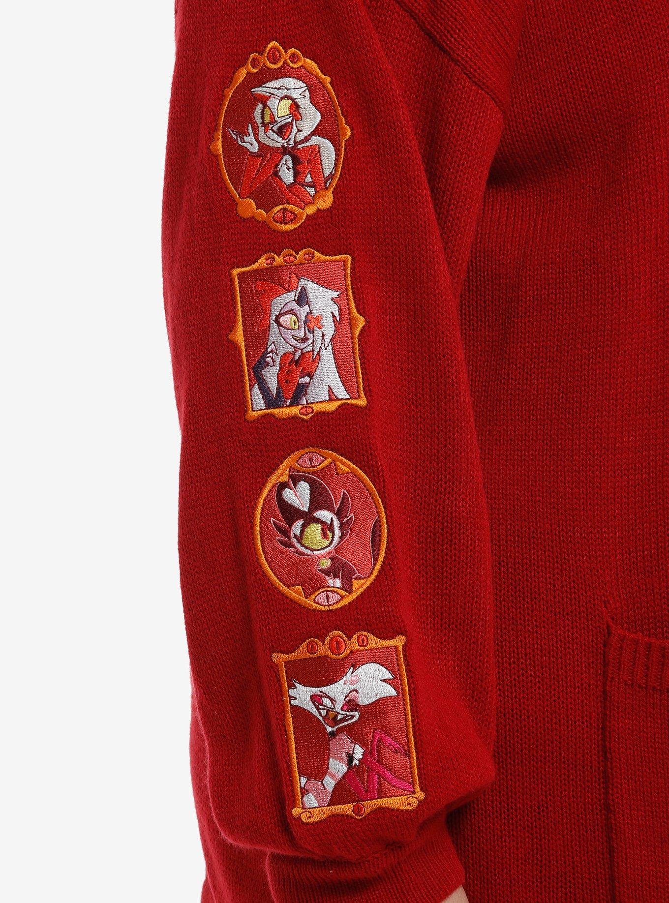 Hazbin Hotel Character Patch Girls Zipper Cardigan Plus Size, MULTI, alternate