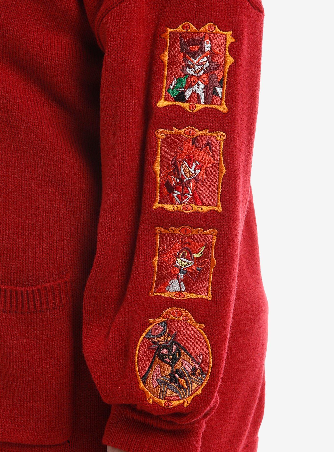 Hazbin Hotel Character Patch Girls Zipper Cardigan Plus Size, MULTI, alternate