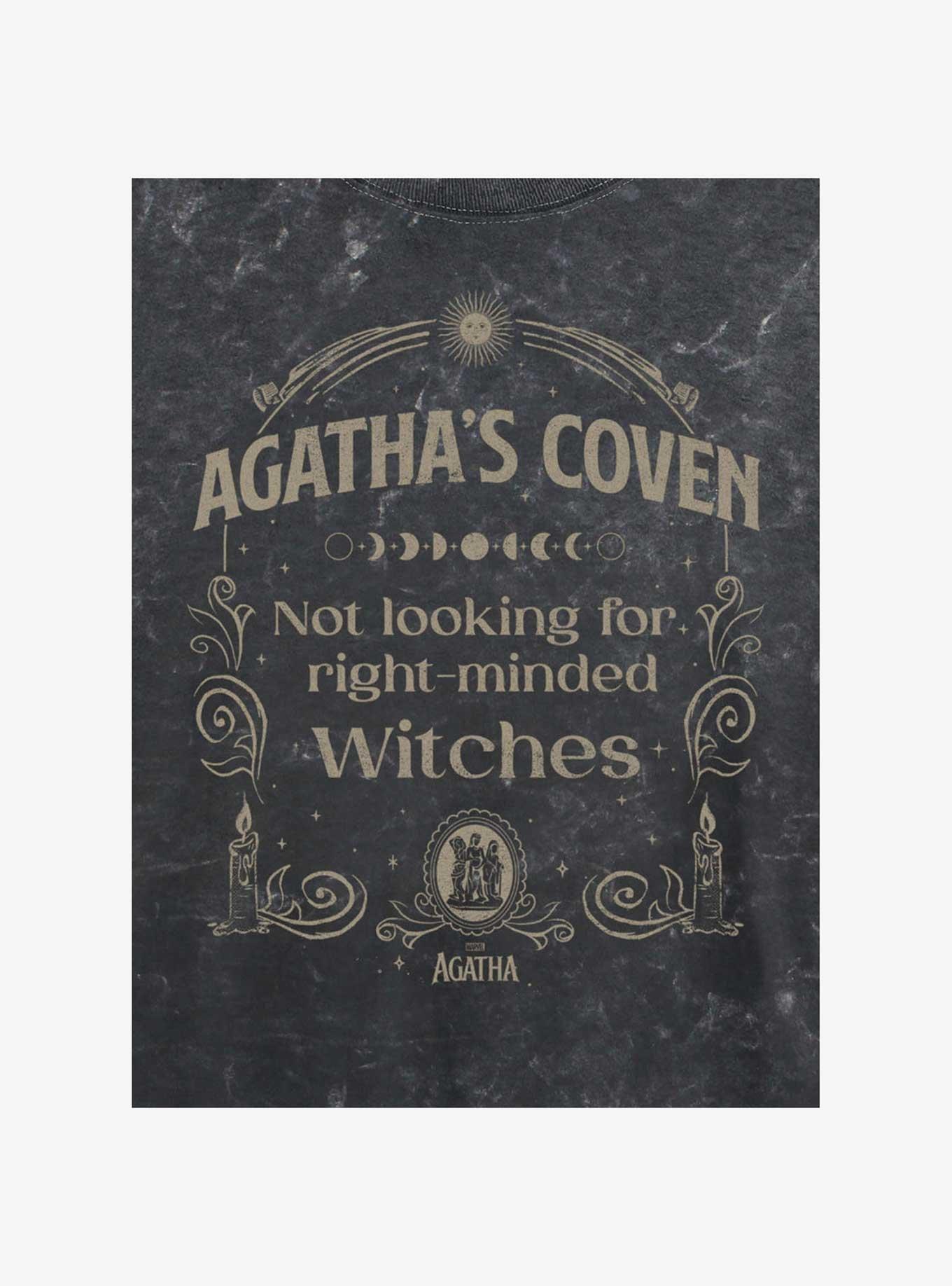 Marvel Agatha Coven Witches Sign Mineral Wash Girls Crop T-Shirt, , hi-res