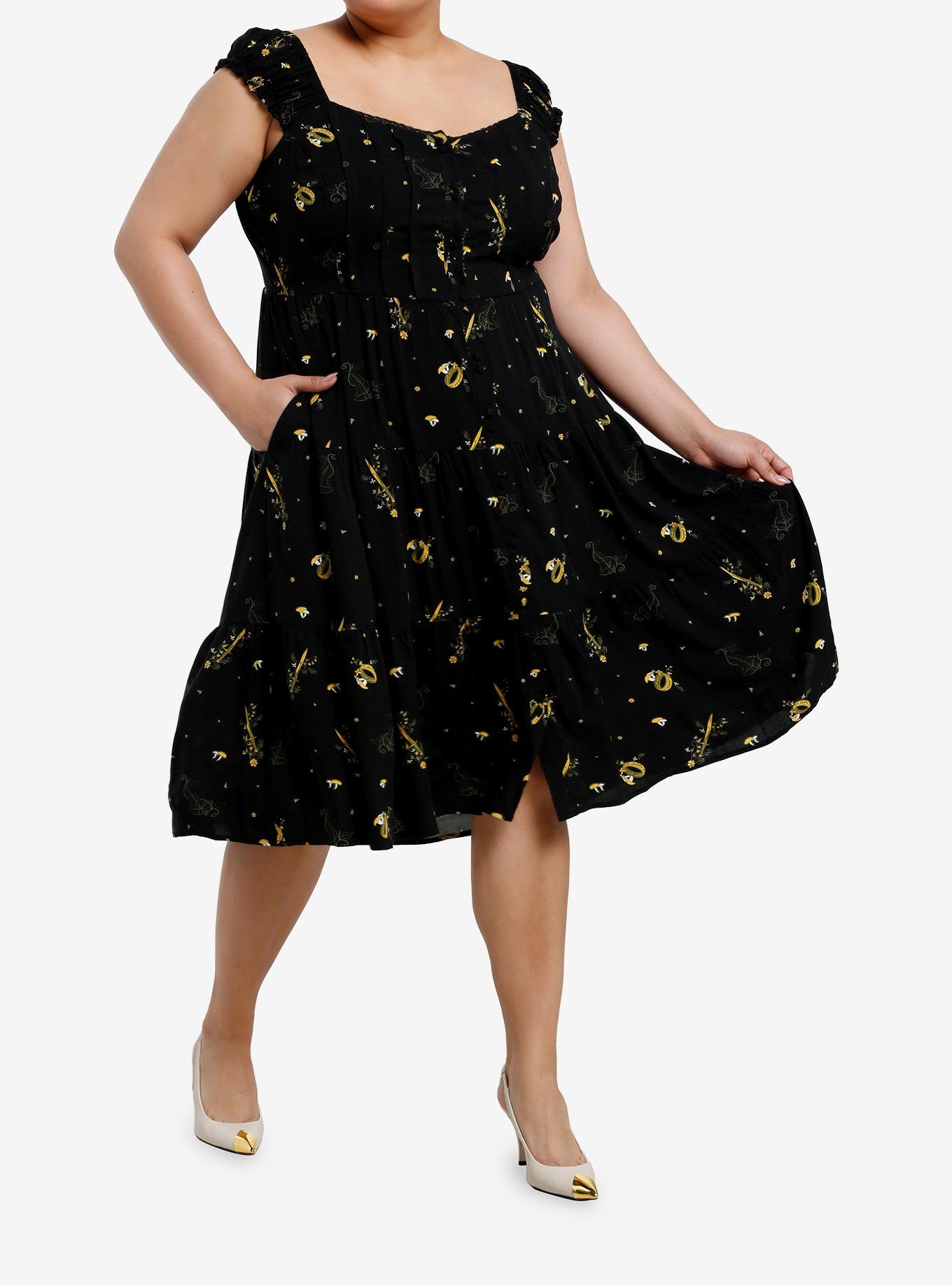 Her Universe The Lord Of The Rings Icons Tiered Midi Dress Plus Size Her Universe Exclusive, , hi-res