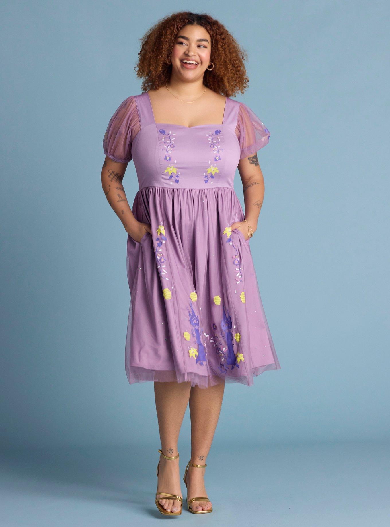 Her Universe Disney Tangled Lantern Retro Puff Sleeve Dress Plus Size Her Universe Exclusive, , hi-res