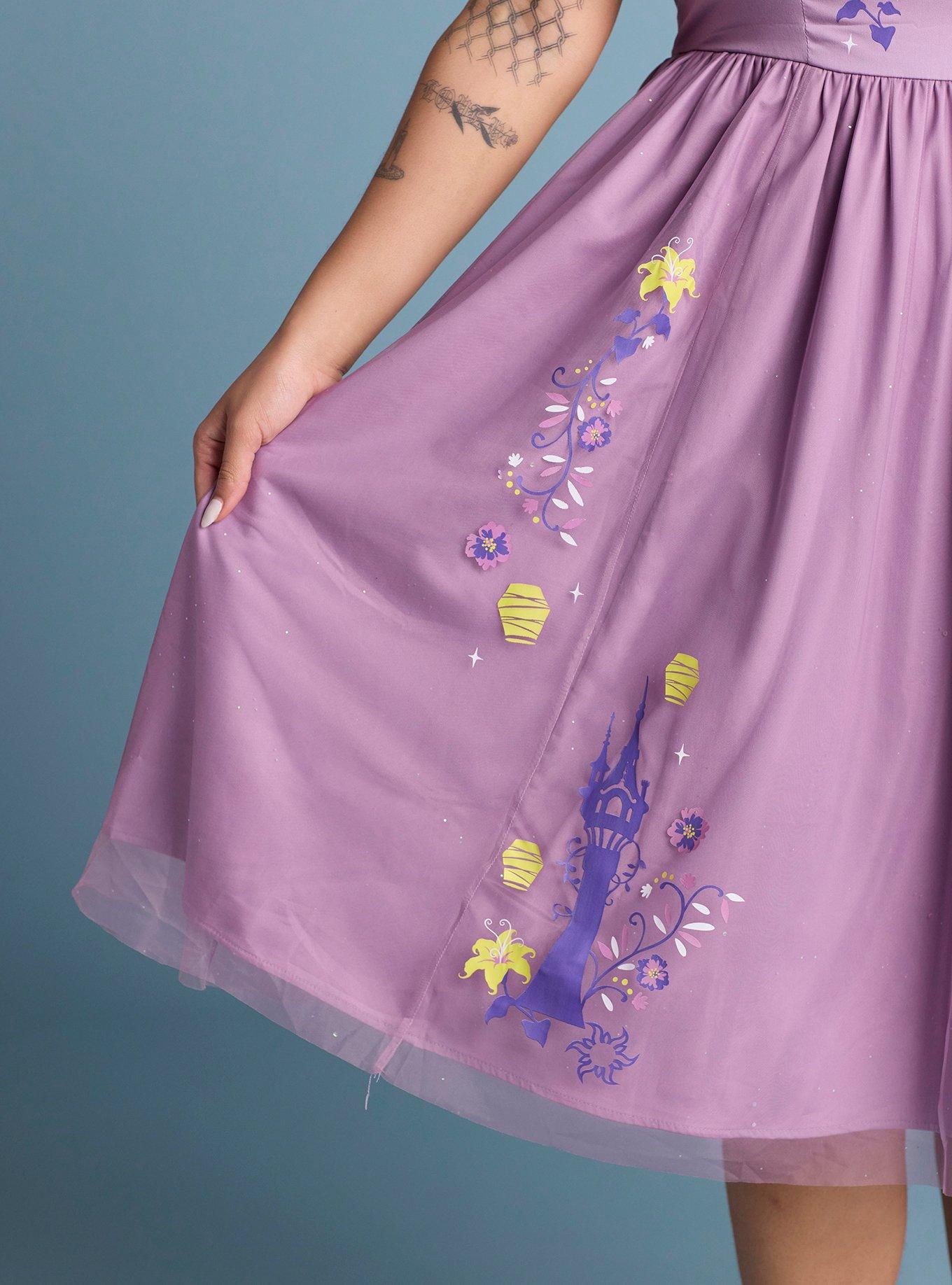 Her Universe Disney Tangled Lantern Retro Puff Sleeve Dress Plus Size Her Universe Exclusive, MULTI, alternate