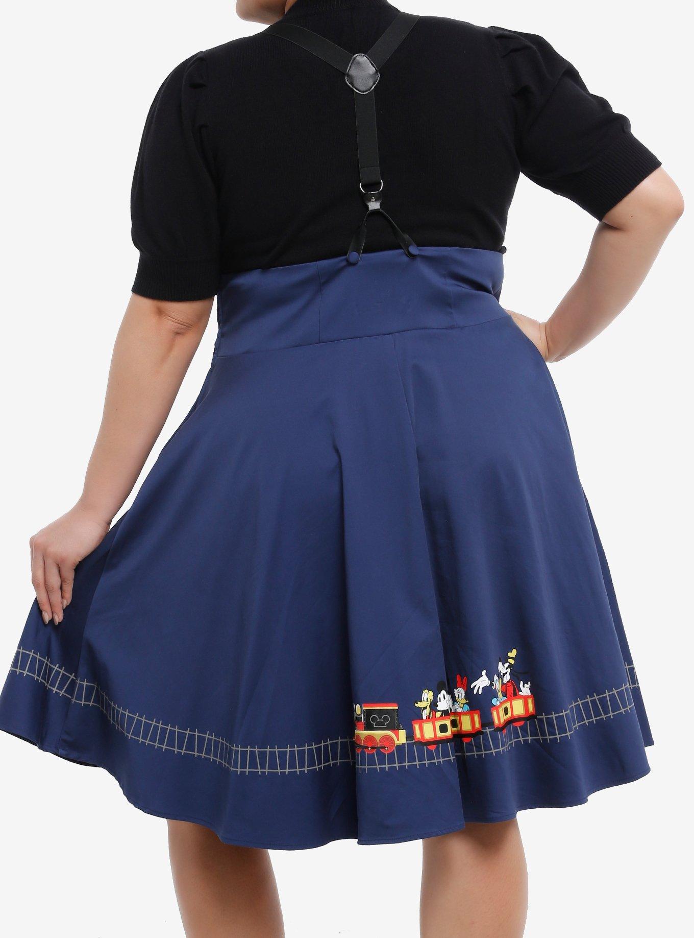 Her Universe Disney Mickey Mouse And Friends Train Retro Skirtall Plus Size Her Universe Exclusive, MULTI, alternate