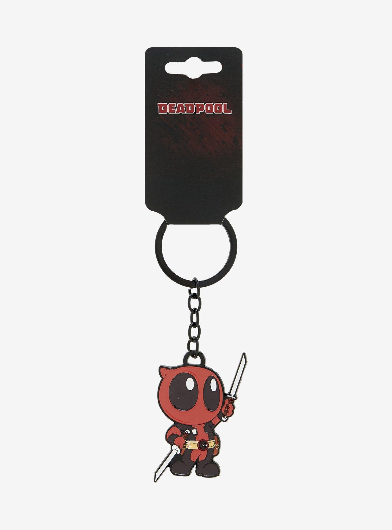 Marvel Deadpool Chibi Swords Metal Keychain, , alternate