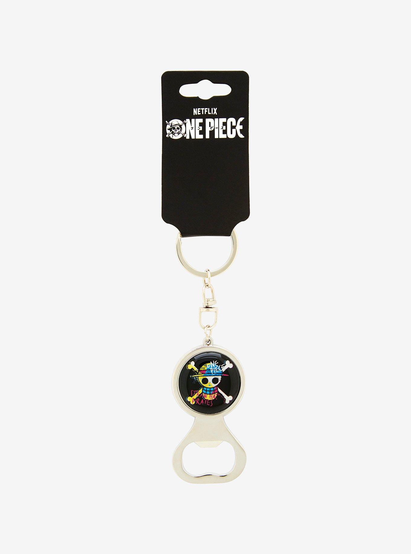 One Piece Straw Hat Pirates Jolly Roger Keychain & Bottle Opener, , hi-res