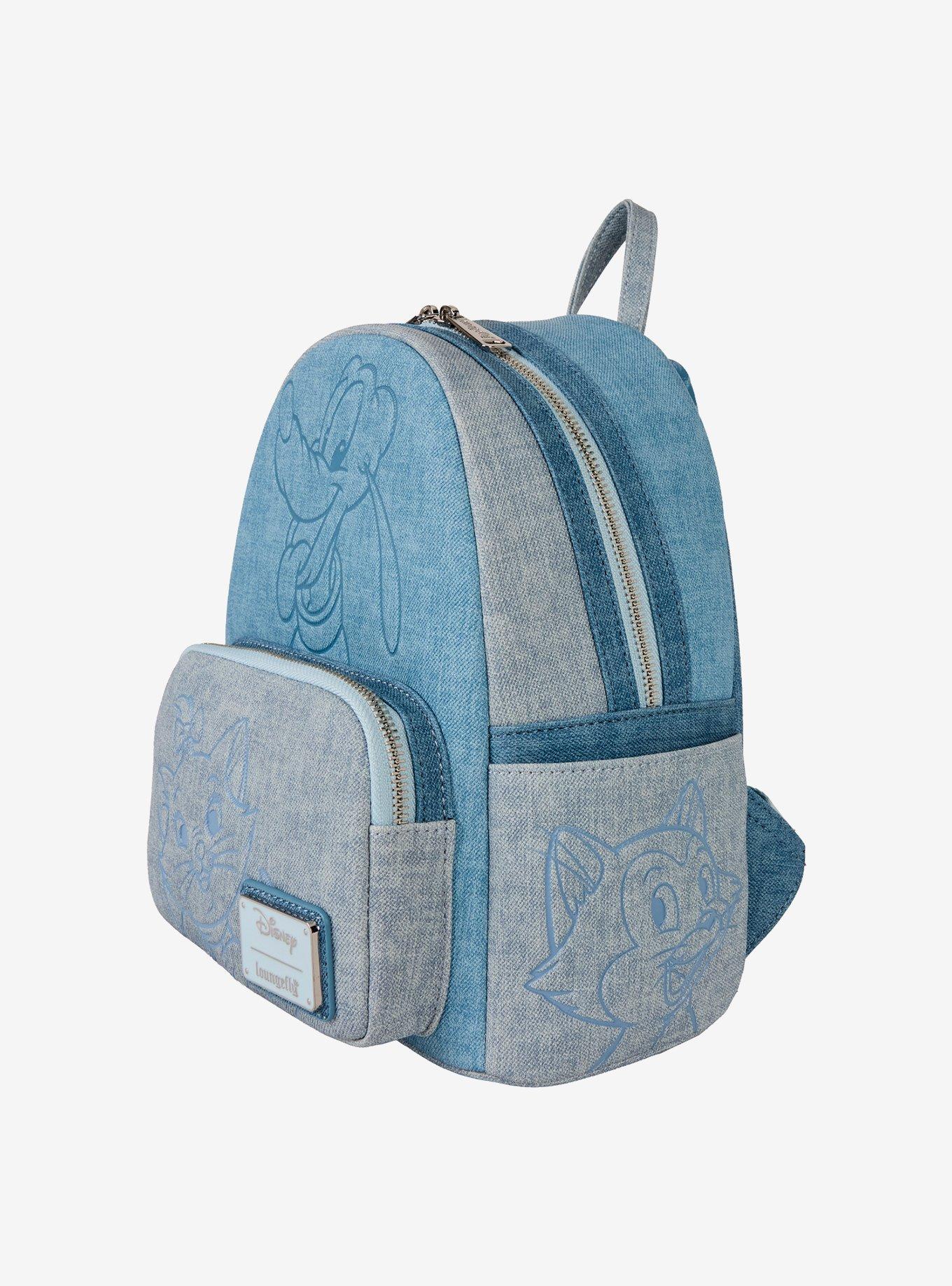 Loungefly Disney Dogs & Cats Denim Mini Backpack, , alternate