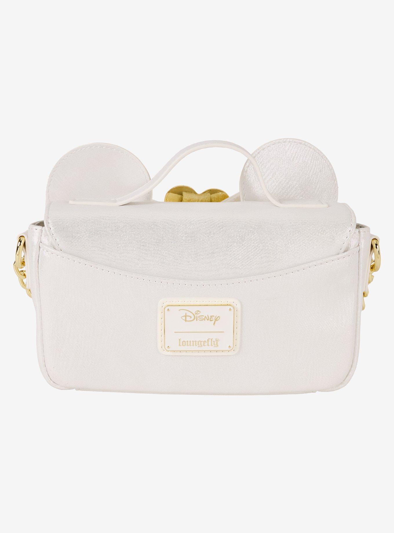 Loungefly Disney Minnie Mouse Ears Lace Wedding Crossbody Bag, , hi-res