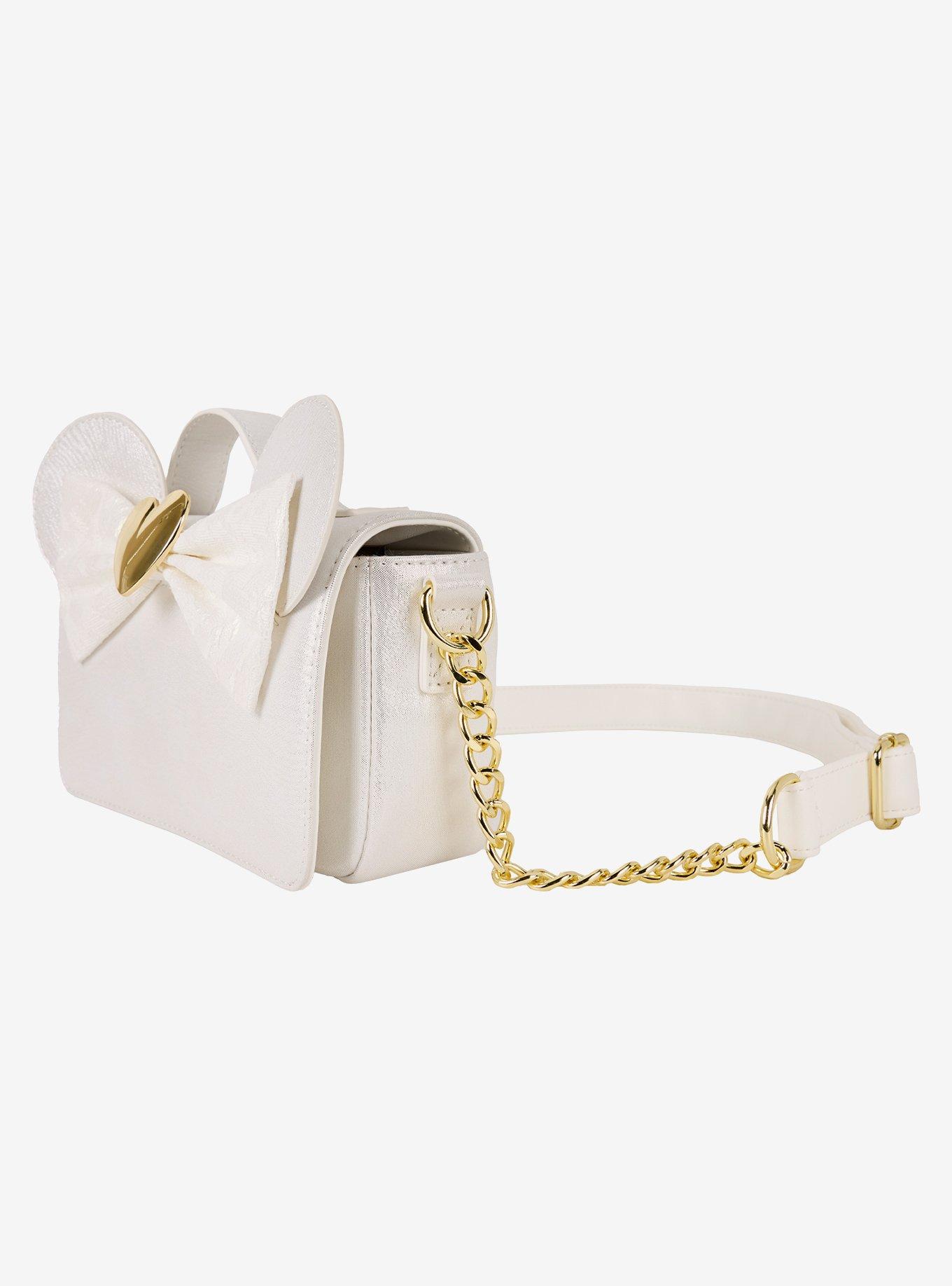 Loungefly Disney Minnie Mouse Ears Lace Wedding Crossbody Bag, , alternate