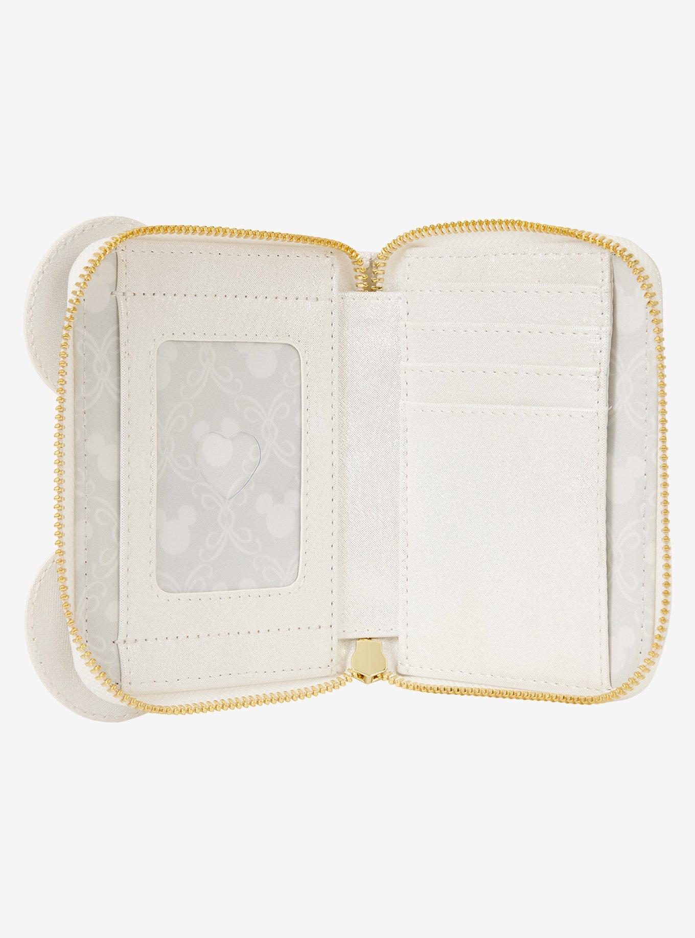 Loungefly Disney Minnie Mouse Ears Lace Wedding Small Zip Wallet, , alternate