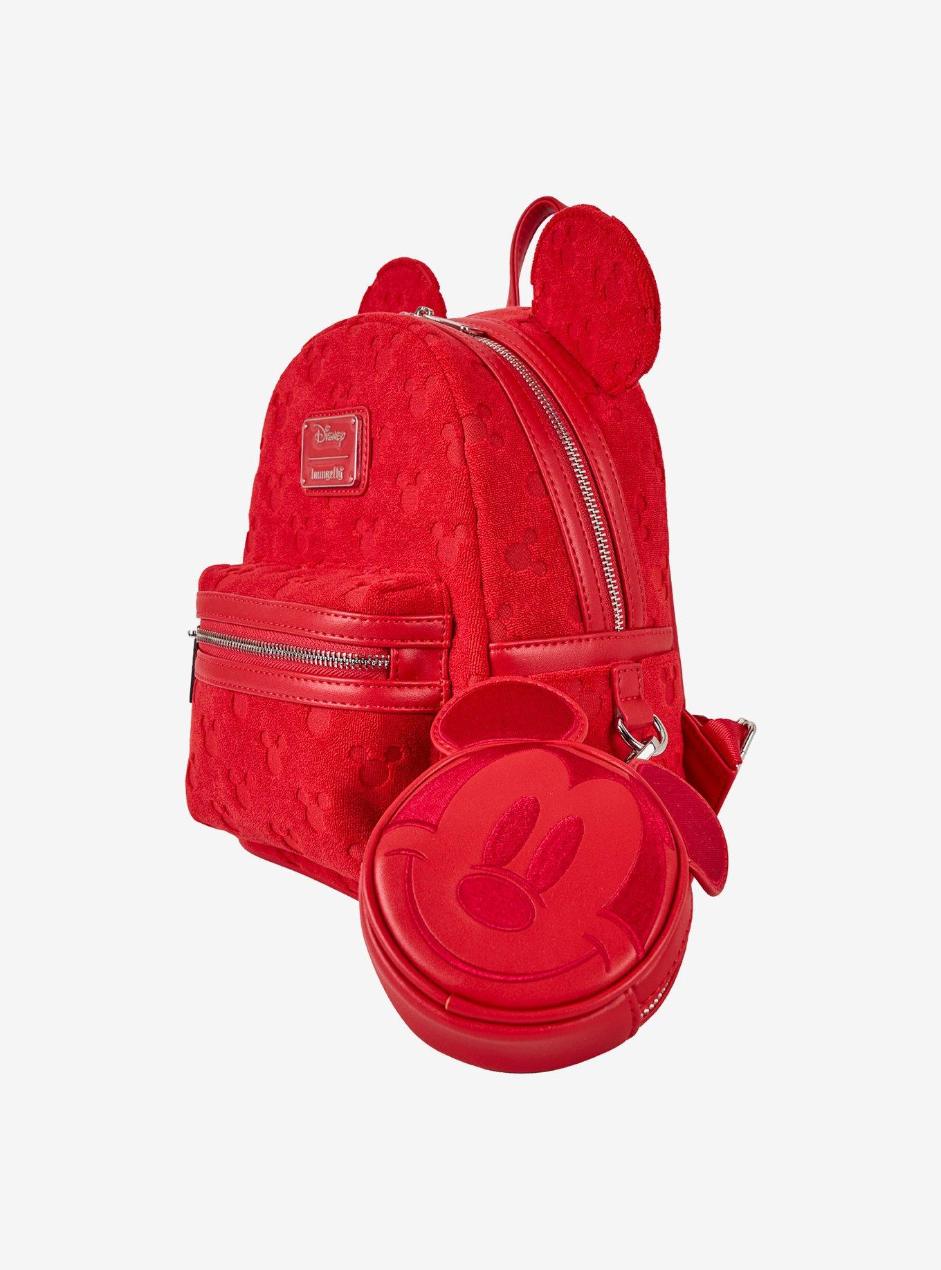 Loungefly Disney Mickey Mouse Plush Allover Print Ears Mini Backpack with Coin Purse, , alternate