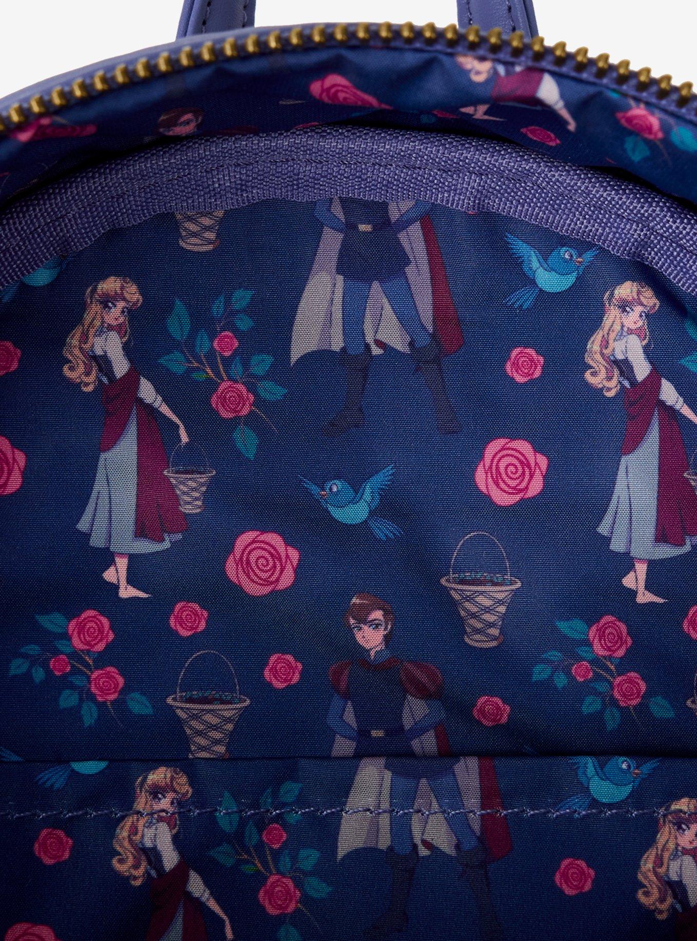 Loungefly Disney Sleeping Beauty Aurora & Prince Phillip Floral Mini Backpack, , alternate