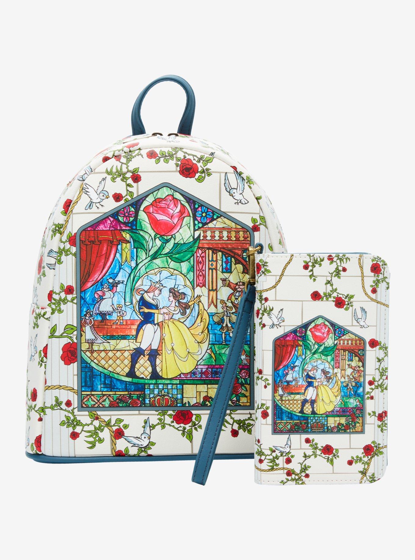 Loungefly Disney Beauty And The Beast Stained Glass Mini Backpack, , alternate