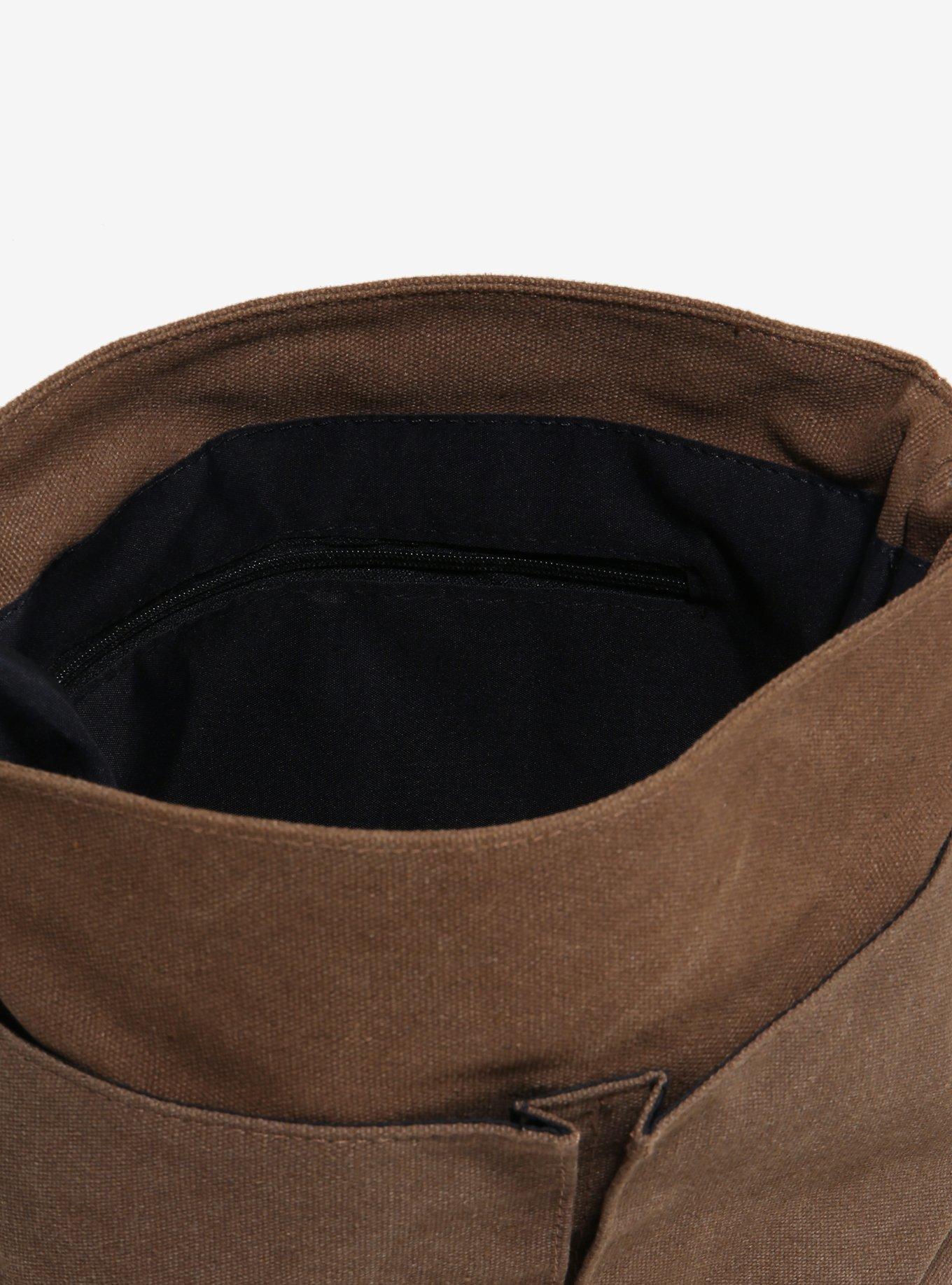 Black Butterfly Brown Canvas Messenger Bag, , alternate