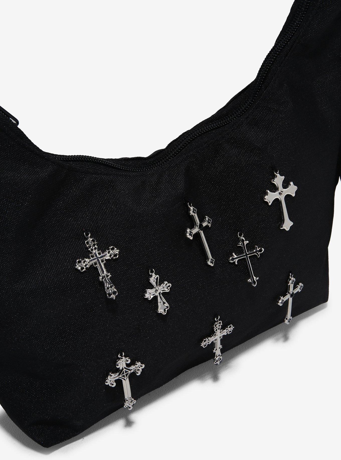Gothic Crosses Nylon Shoulder Bag, , alternate