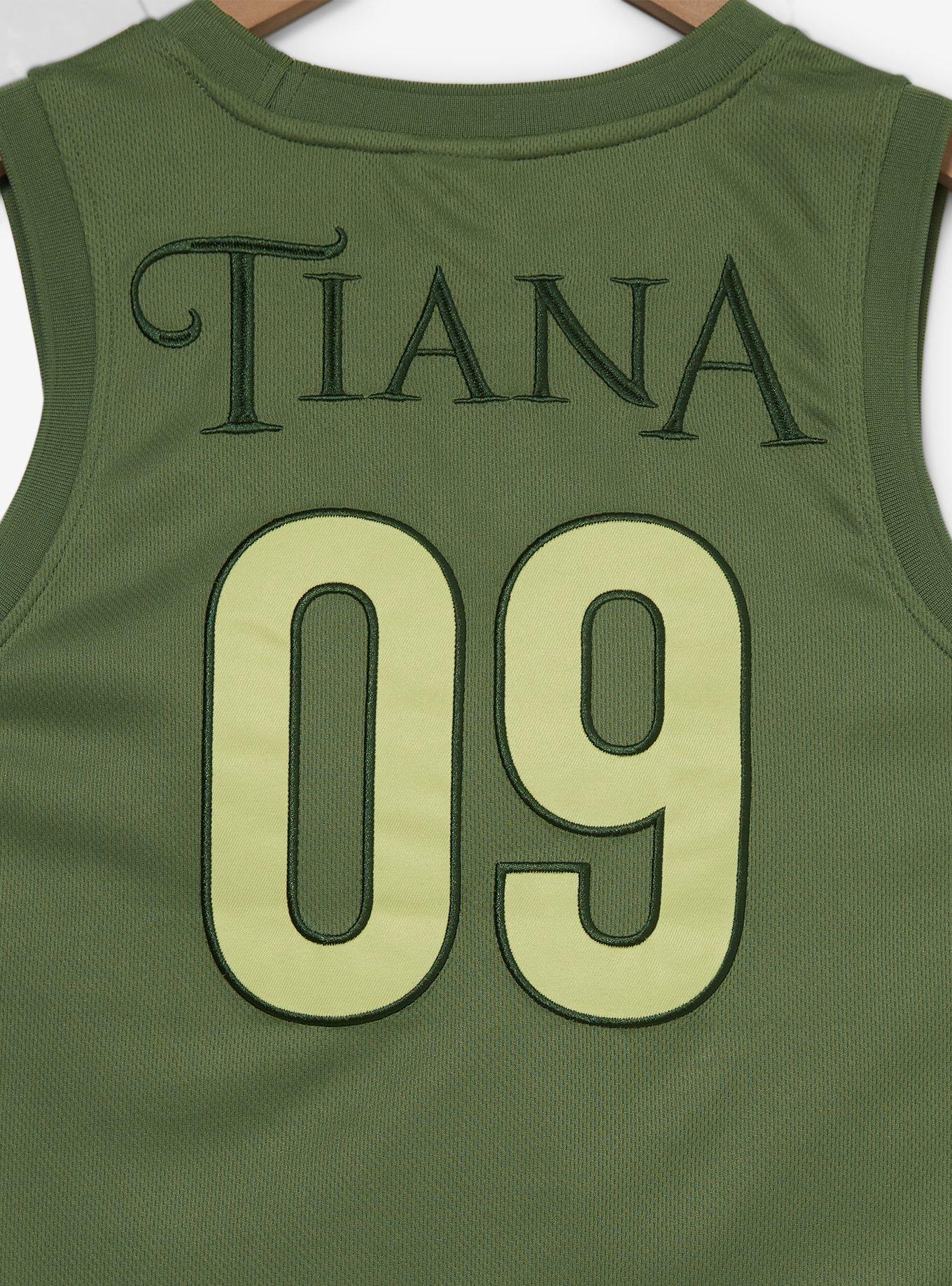 Disney The Princess and the Frog Tiana Women's Cropped Basketball Jersey — BoxLunch Exclusive, LIGHT GREEN, alternate