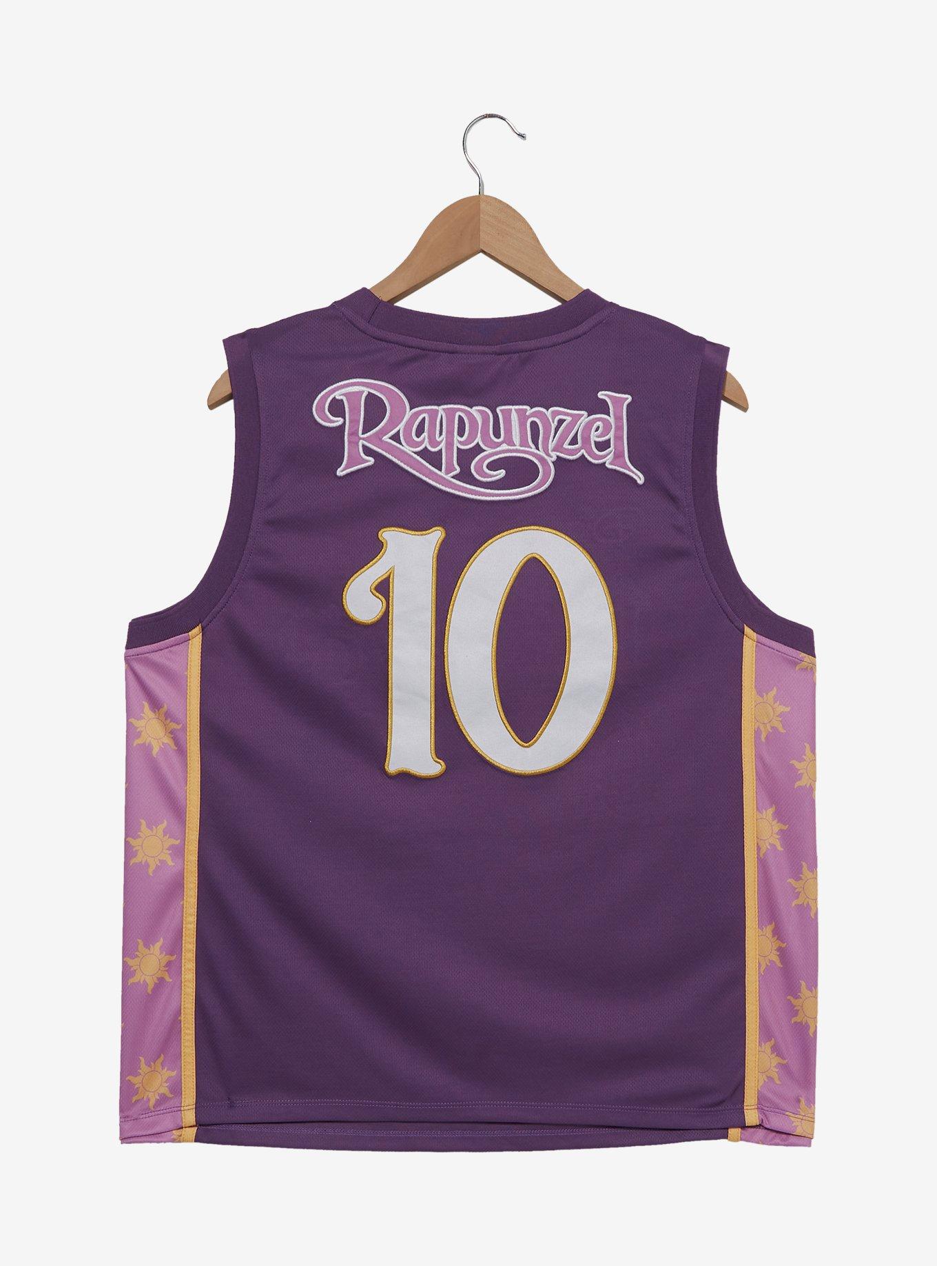 Disney Tangled Rapunzel Embroidered Women's Plus Size Cropped Basketball Jersey — BoxLunch Exclusive, , hi-res