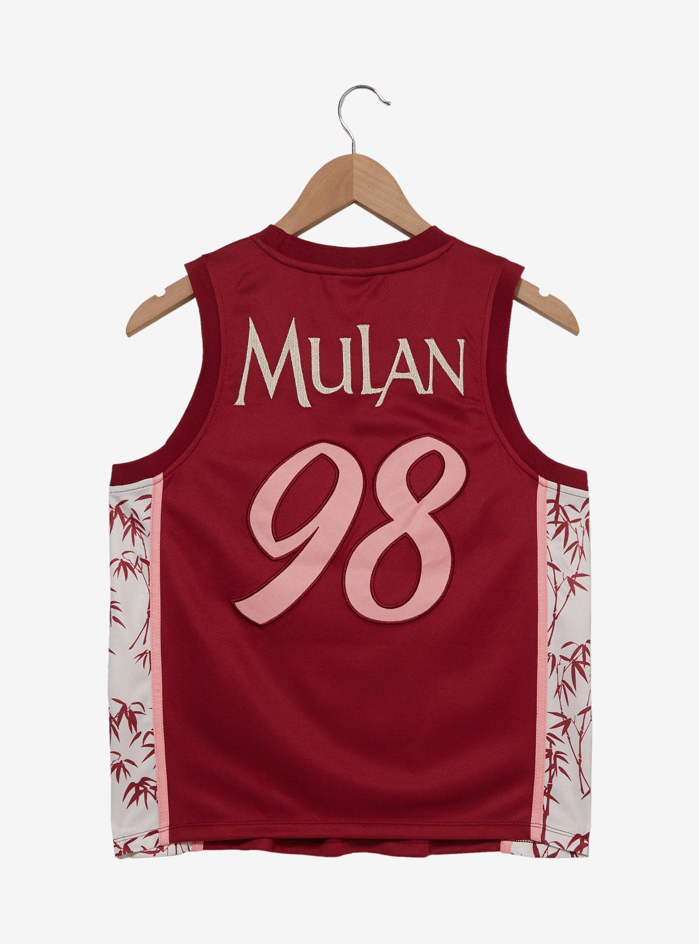 Disney Mulan Embroidered Women's Cropped Basketball Jersey — BoxLunch Exclusive, , hi-res