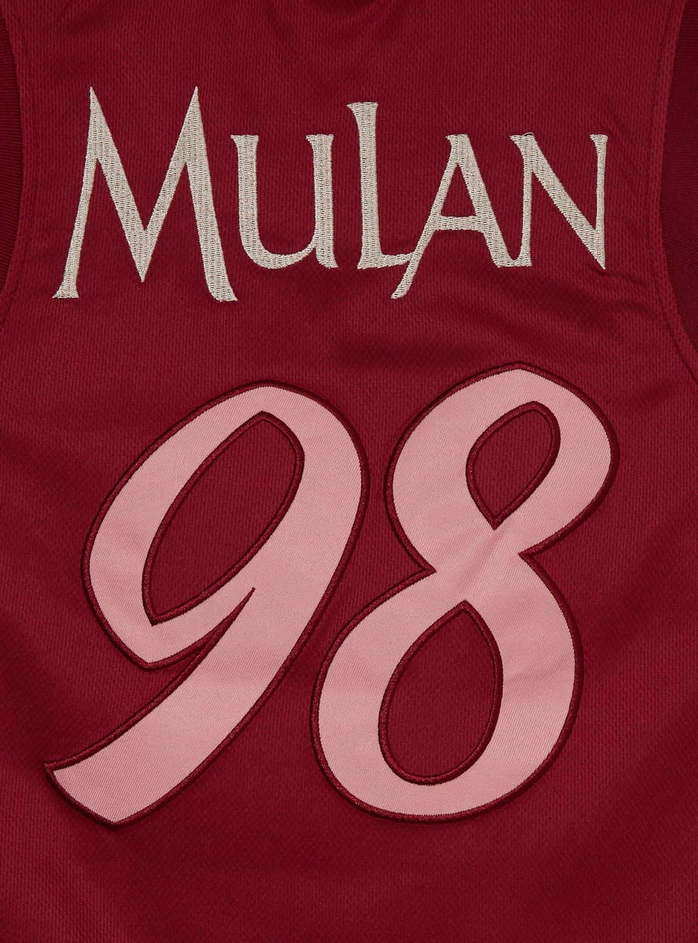 Disney Mulan Embroidered Women's Cropped Basketball Jersey — BoxLunch Exclusive, RED, alternate