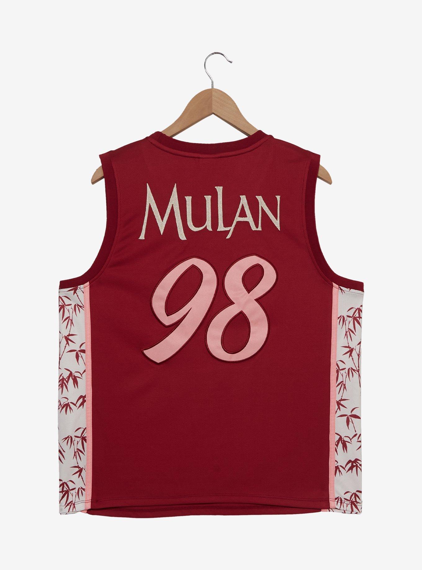 Disney Mulan Embroidered Women's Plus Size Cropped Basketball Jersey — BoxLunch Exclusive, , hi-res