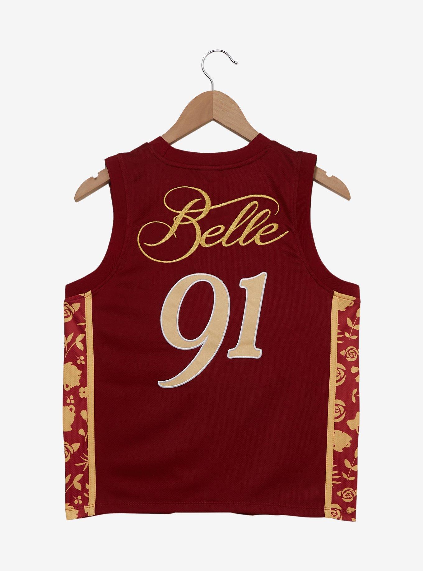 Disney Beauty and the Beast Belle Women's Cropped Basketball Jersey — BoxLunch Exclusive, , hi-res