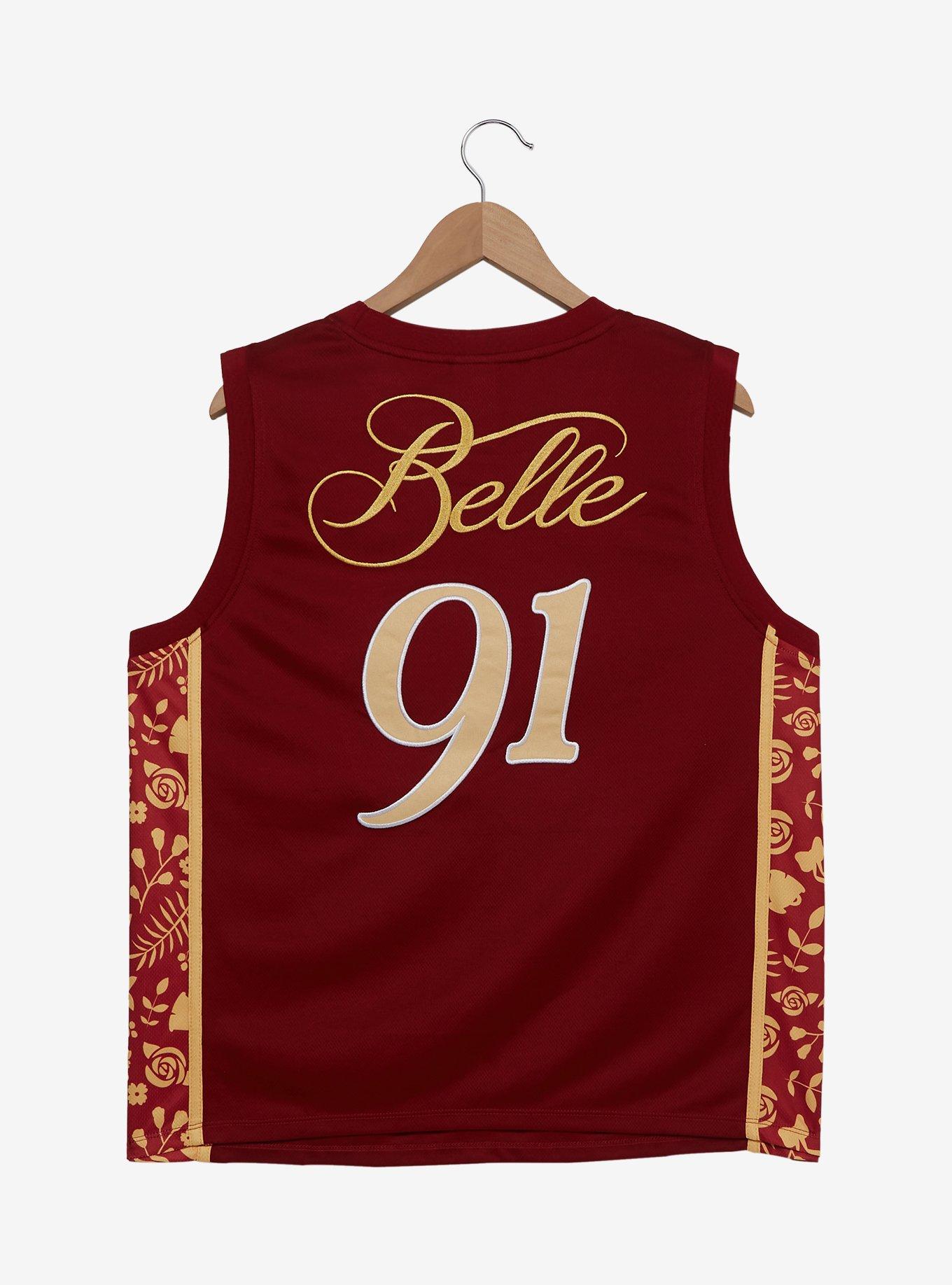 Disney Beauty and the Beast Belle Women's Plus Size Cropped Basketball Jersey — BoxLunch Exclusive, , hi-res