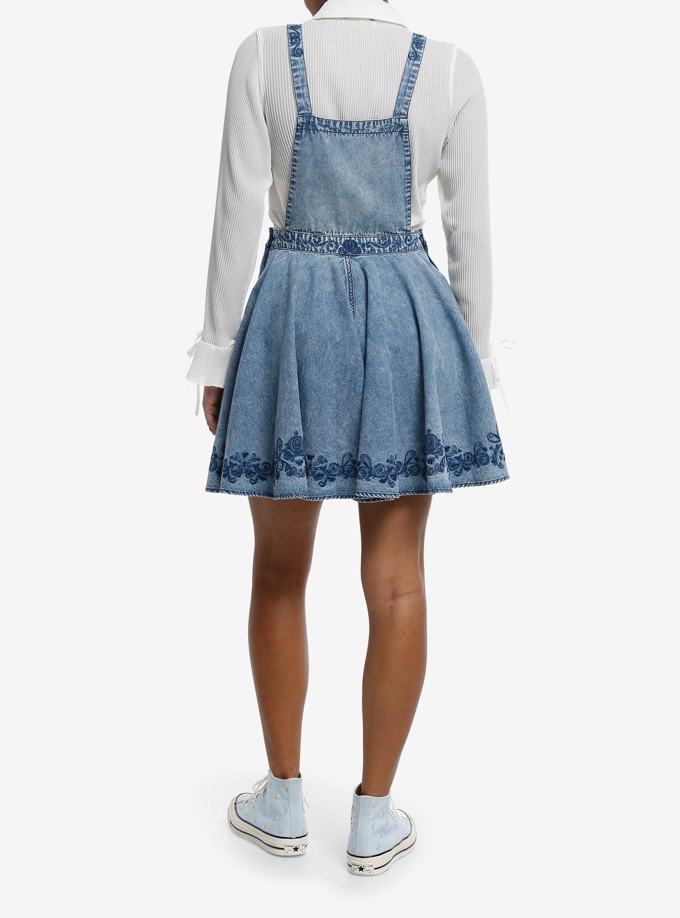 Her Universe Disney Cinderella Flared Denim Shortalls Her Universe Exclusive, DENIM, alternate