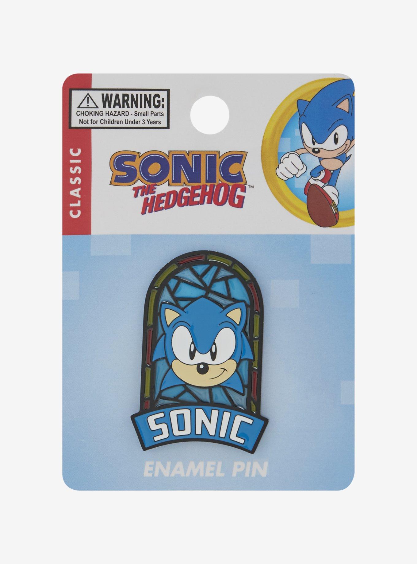 Sonic The Hedgehog Stained Glass Portrait Enamel Pin, , hi-res