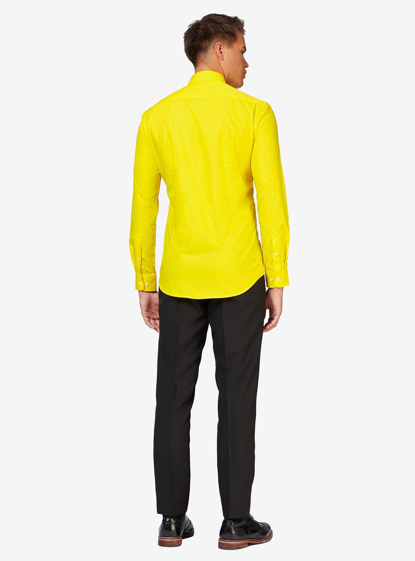 Yellow Fellow Long Sleeve Button-Up Shirt, BRIGHT YELLOW, alternate