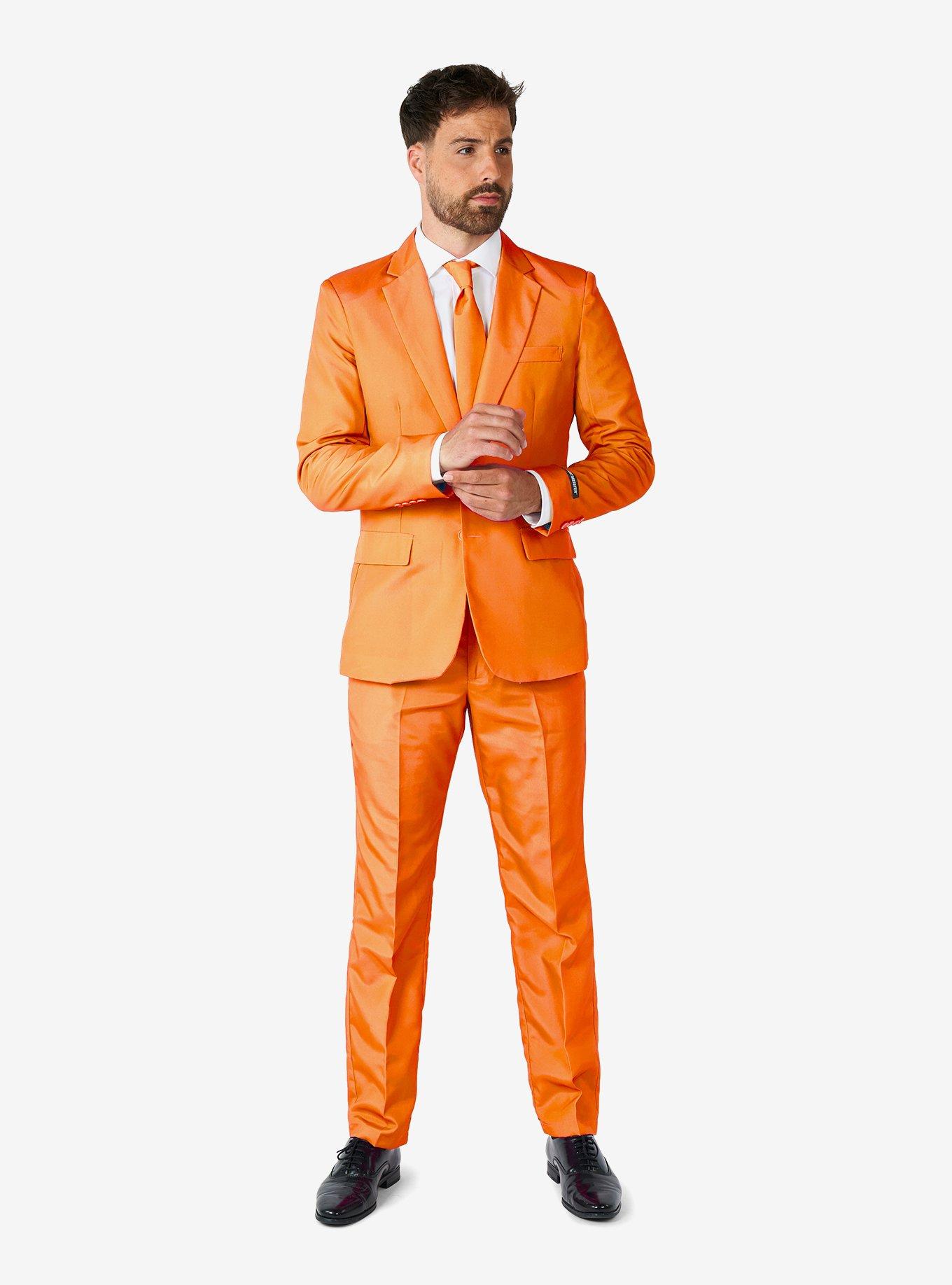 Solid Orange Suit, ORANGE, alternate