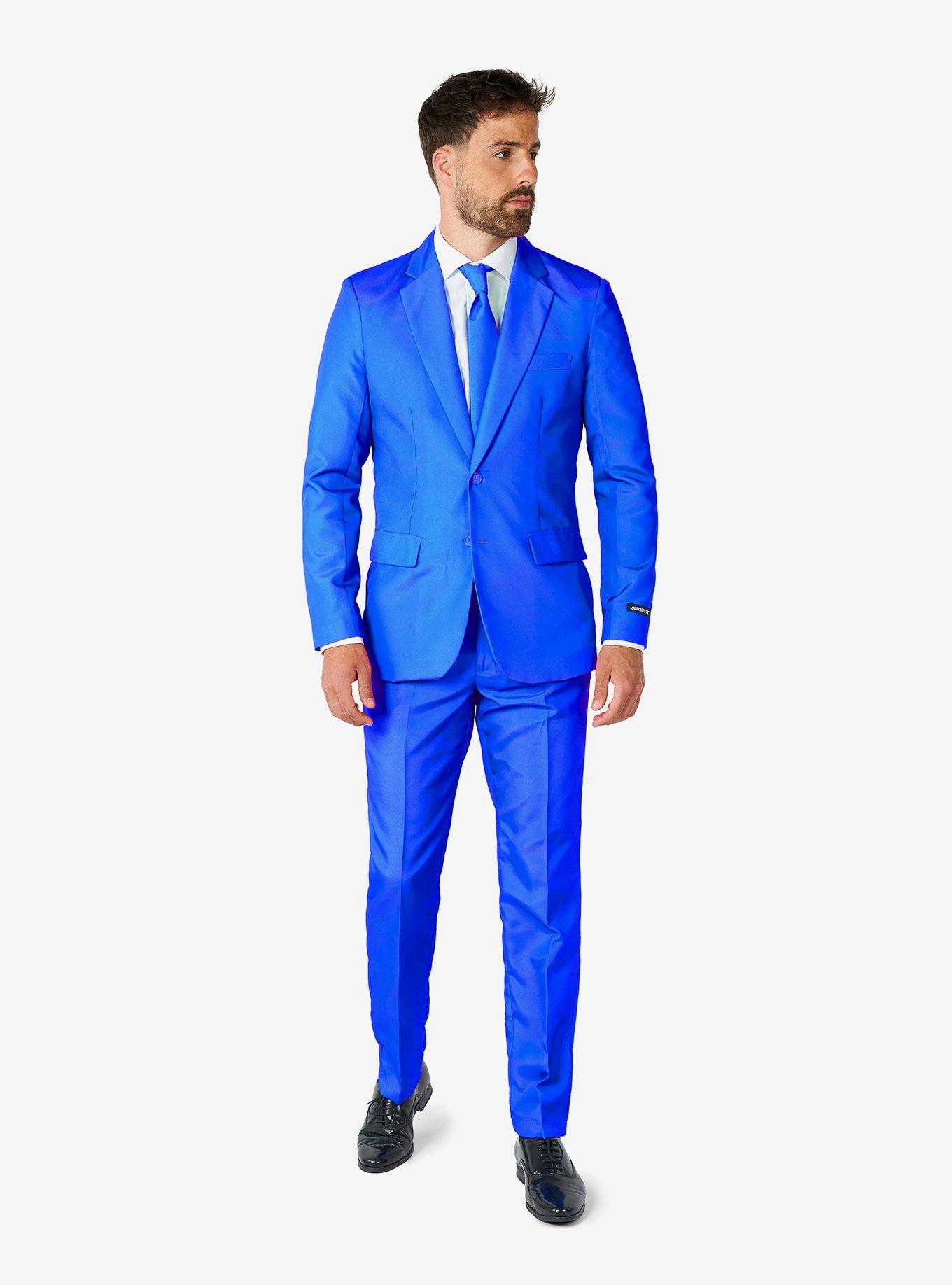 Solid Blue Suit, , hi-res