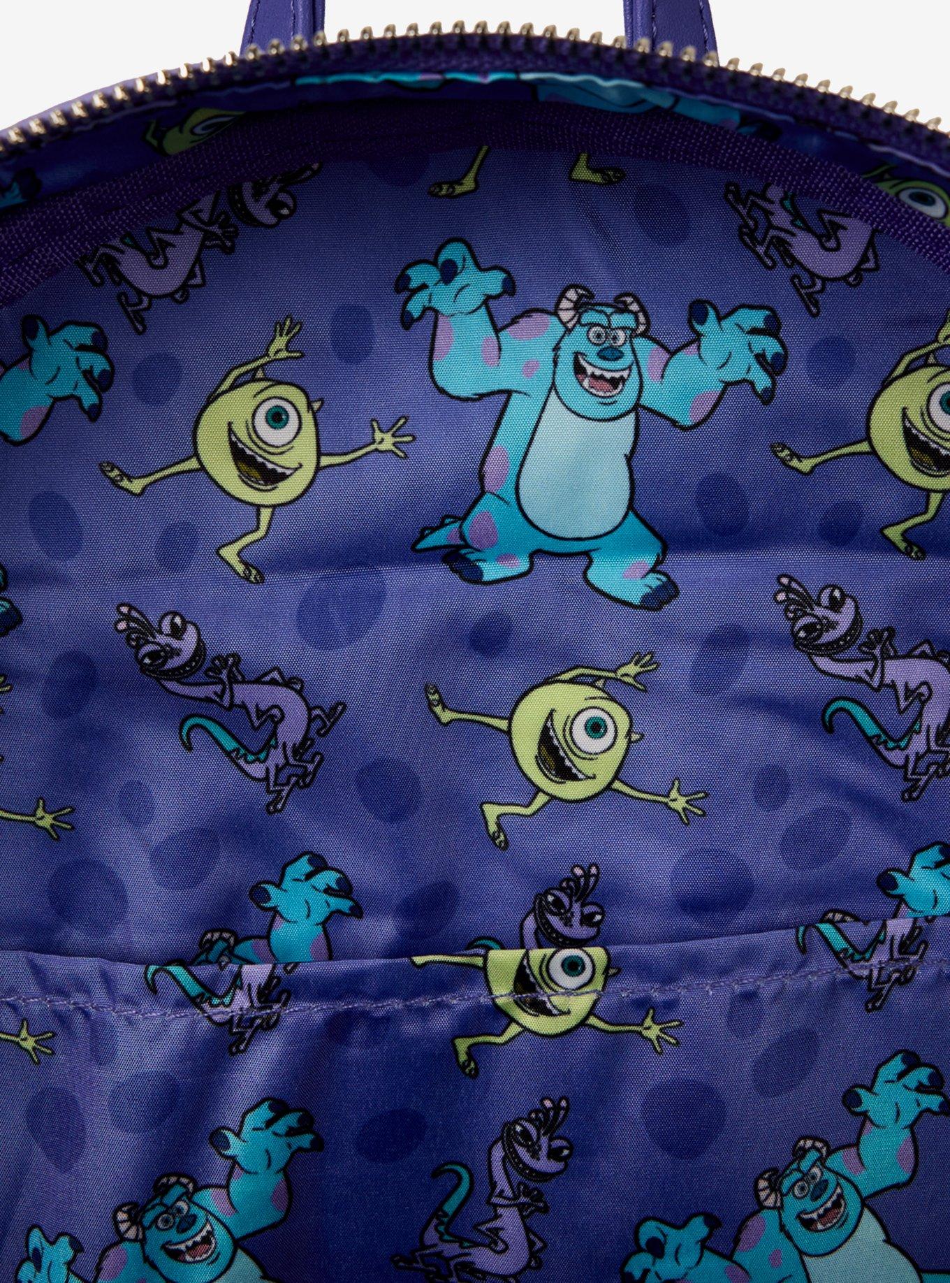 Loungefly Disney Pixar Monsters, Inc. Sulley, Mike, & Randall Triple Pocket Mini Backpack, , alternate