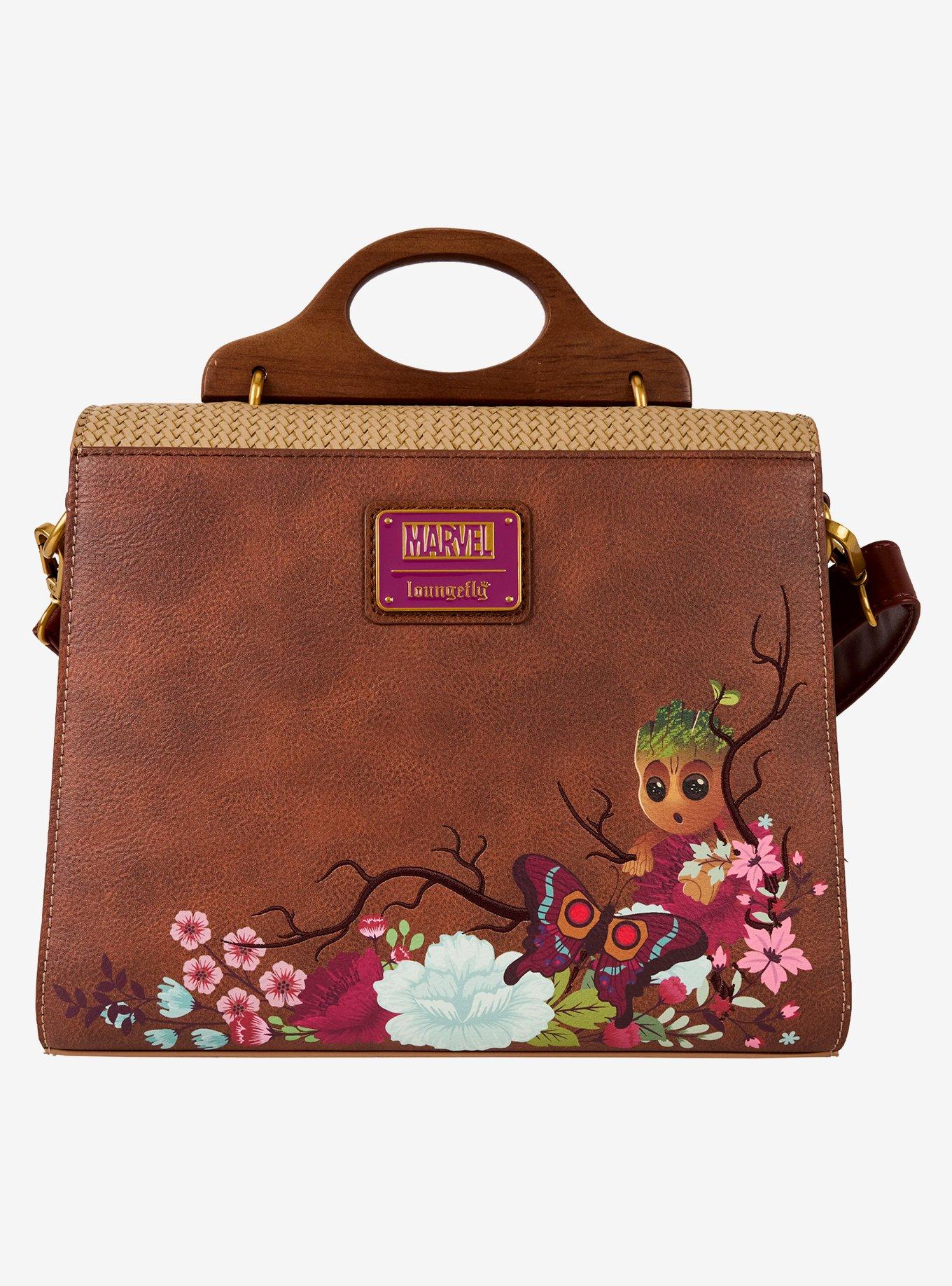 Loungefly Marvel Guardians of the Galaxy Floral Groot Crossbody Bag, , alternate