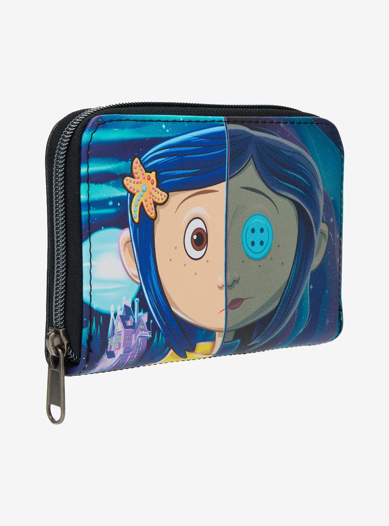 Loungefly Coraline Split Face Mini Zipper Wallet, , hi-res