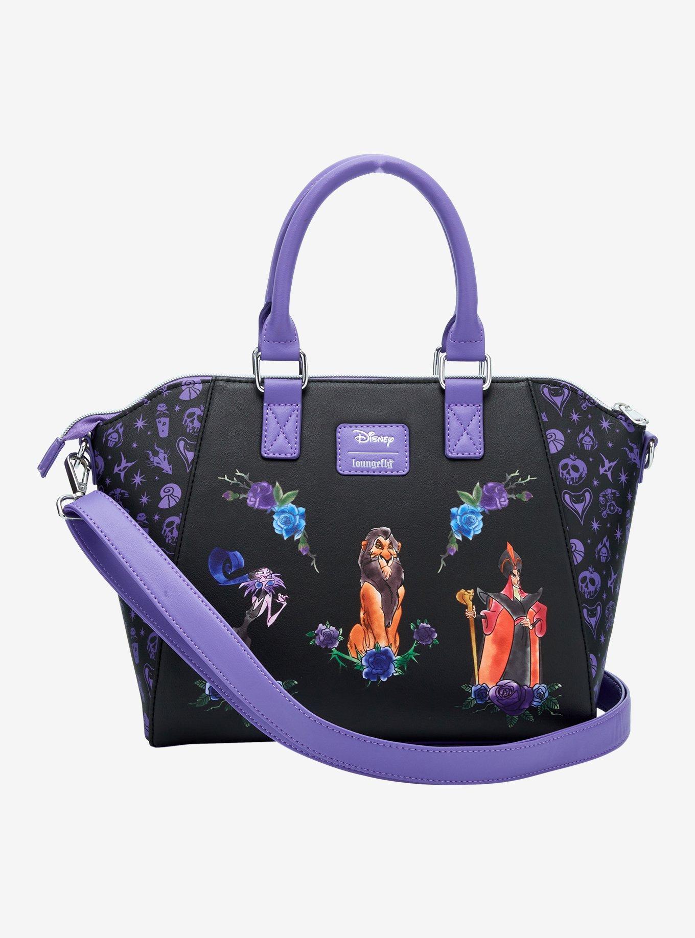 Loungefly Disney Villains Floral Icons Satchel Bag, , alternate