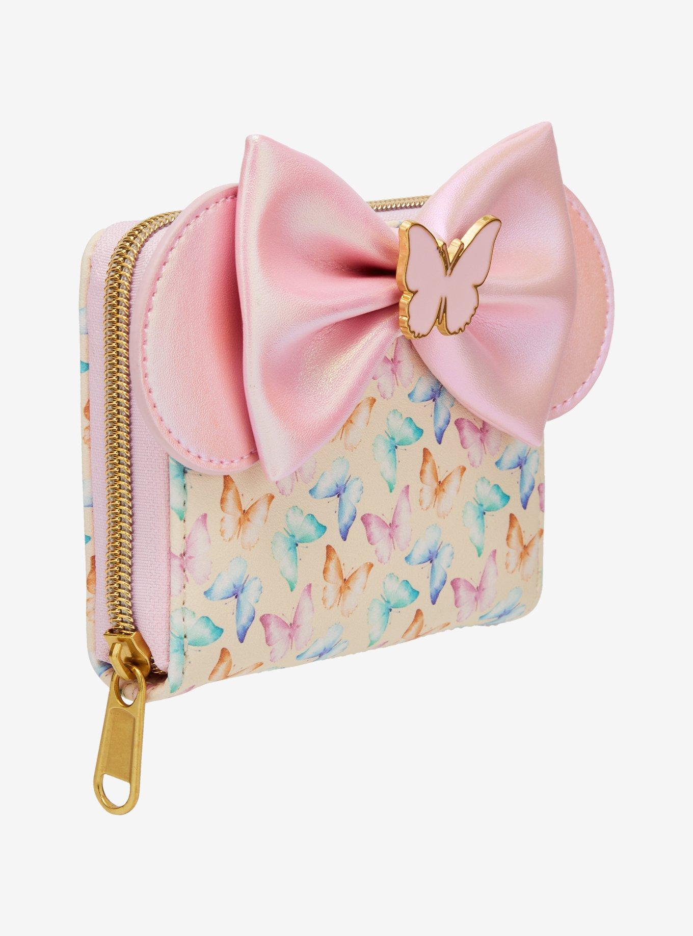 Loungefly Disney Minnie Mouse Ears Butterfly Mini Zipper Wallet, , hi-res