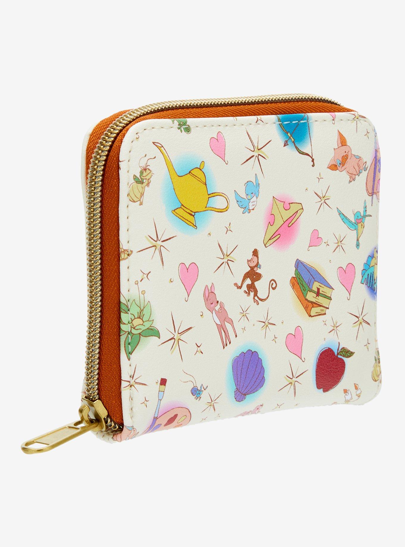 Loungefly Disney Princess Icons & Sidekicks Mini Zipper Wallet, , alternate