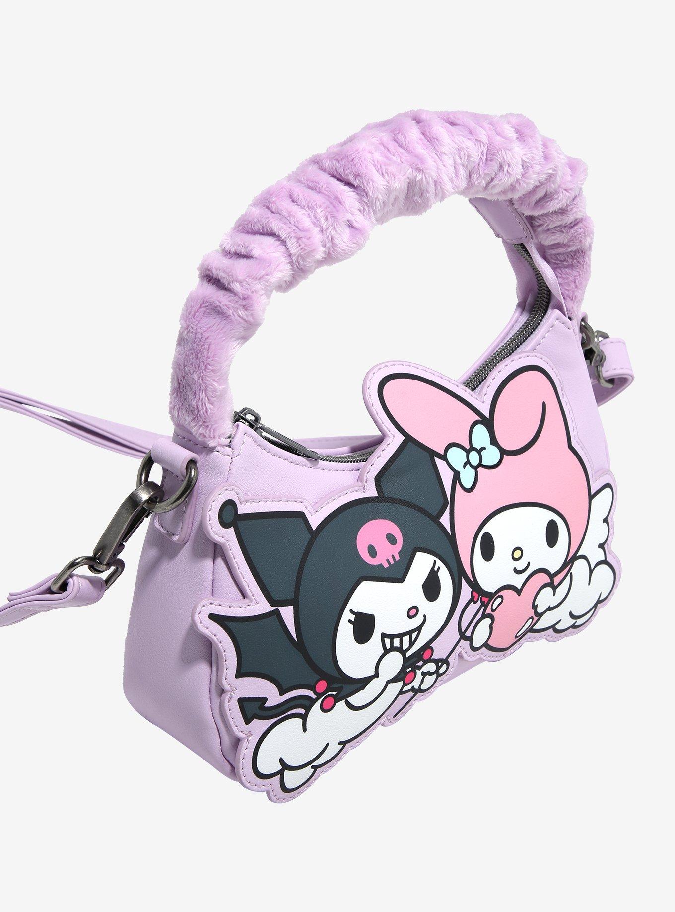 Loungefly Kuromi & My Melody Devil & Angel Fuzzy Handle Crossbody Bag, , alternate