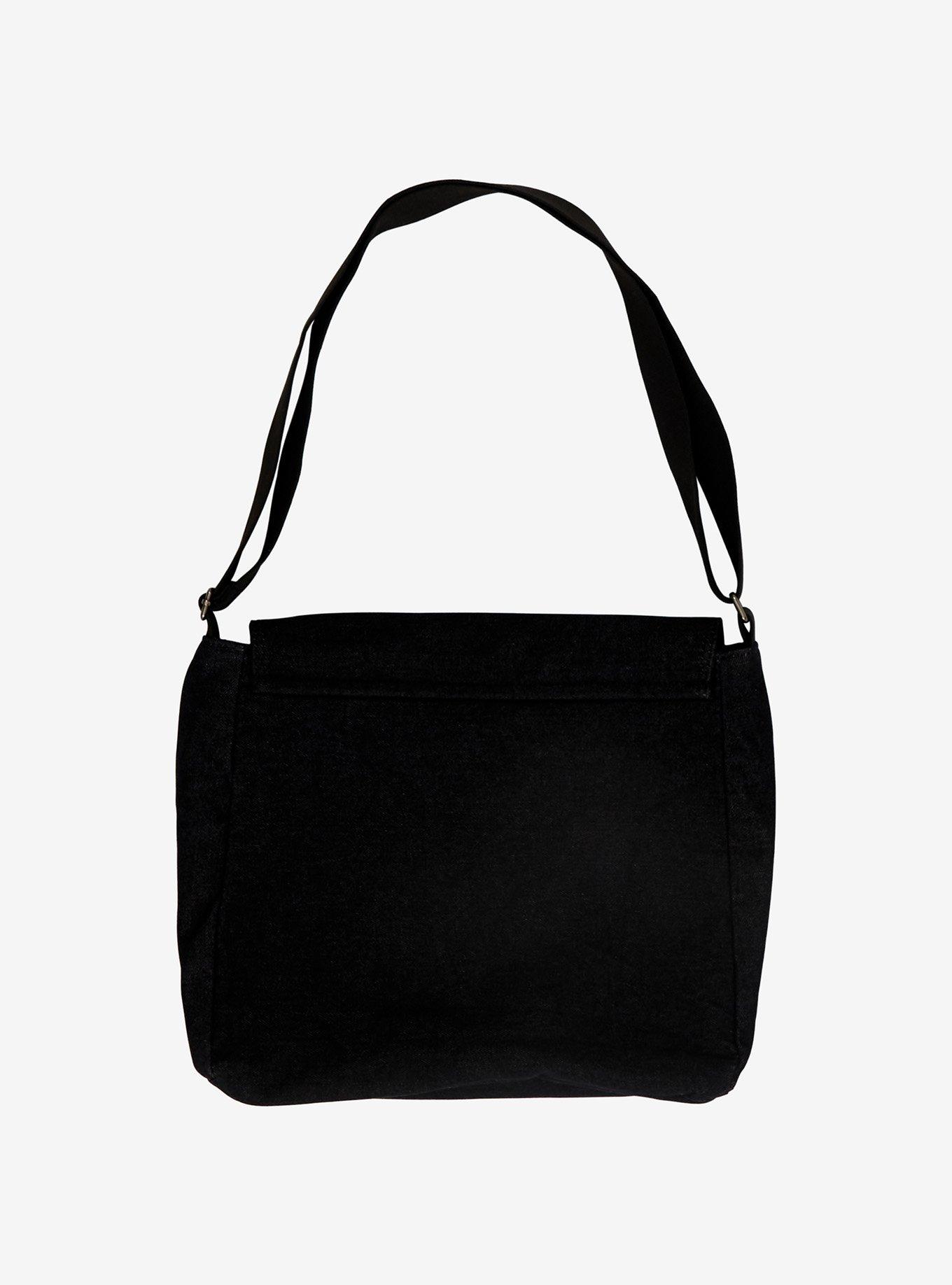 Heart & Wings Black Messenger Bag, , hi-res