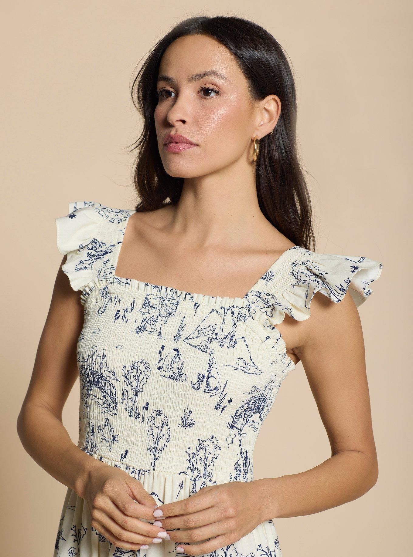 Disney Winnie the Pooh Hundred Acre Wood Smock Midi Dress, MULTI, alternate