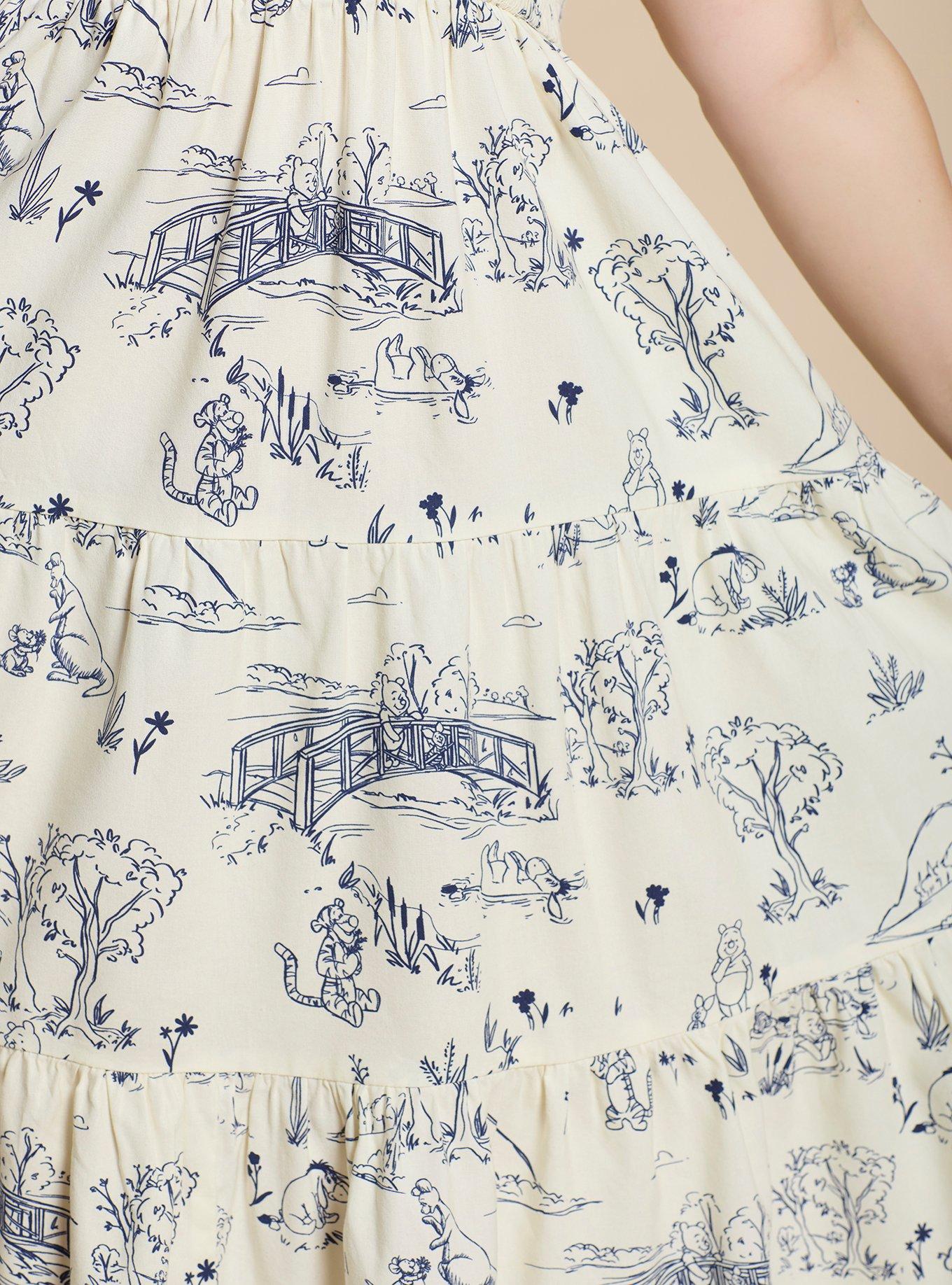 Disney Winnie the Pooh Hundred Acre Wood Smock Plus Size Midi Dress, MULTI, alternate