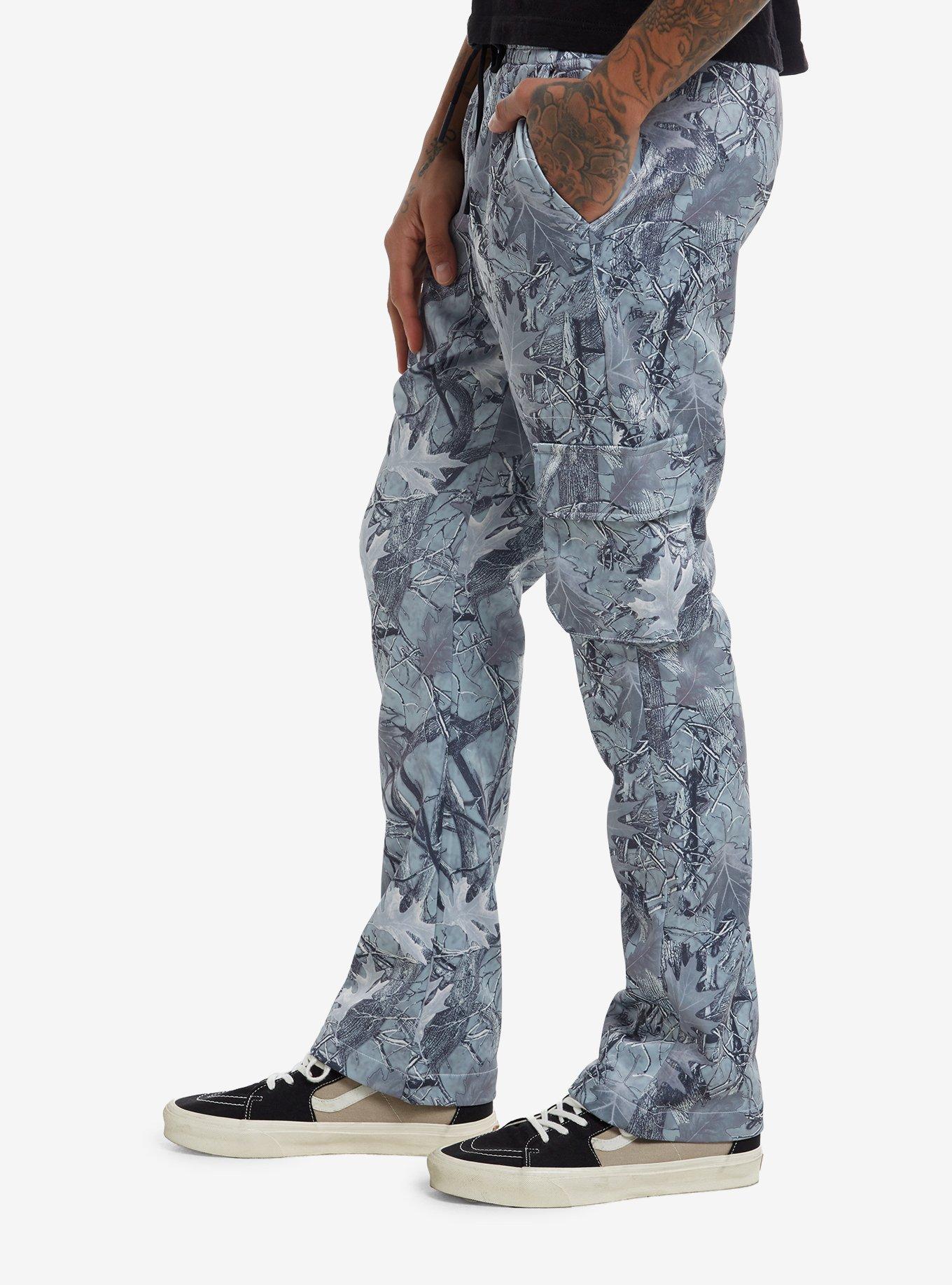 Grey Tree & Leaf Cargo Pants, , hi-res