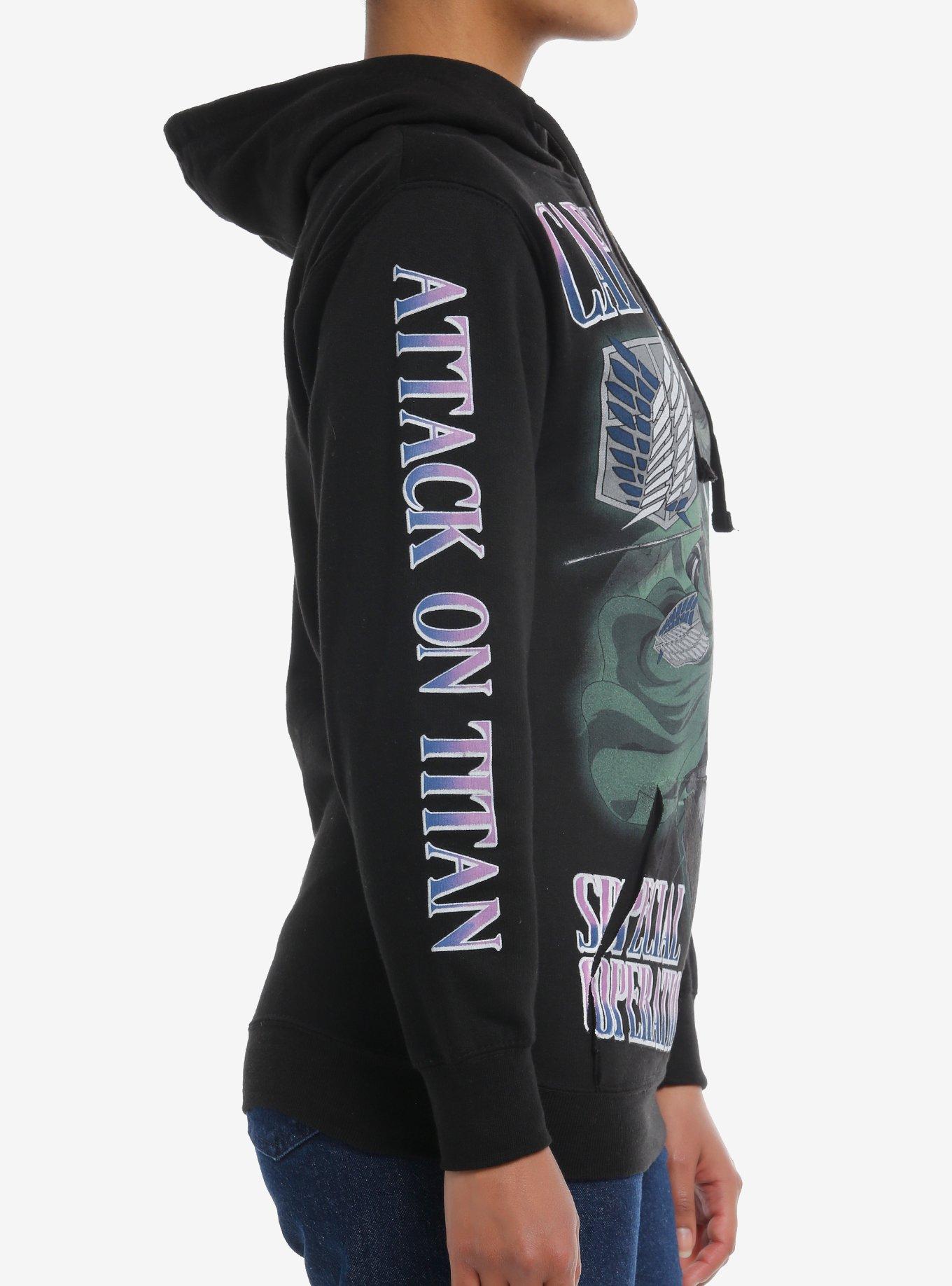 Attack On Titan Captain Levi Collage Girls Hoodie, MULTI, alternate