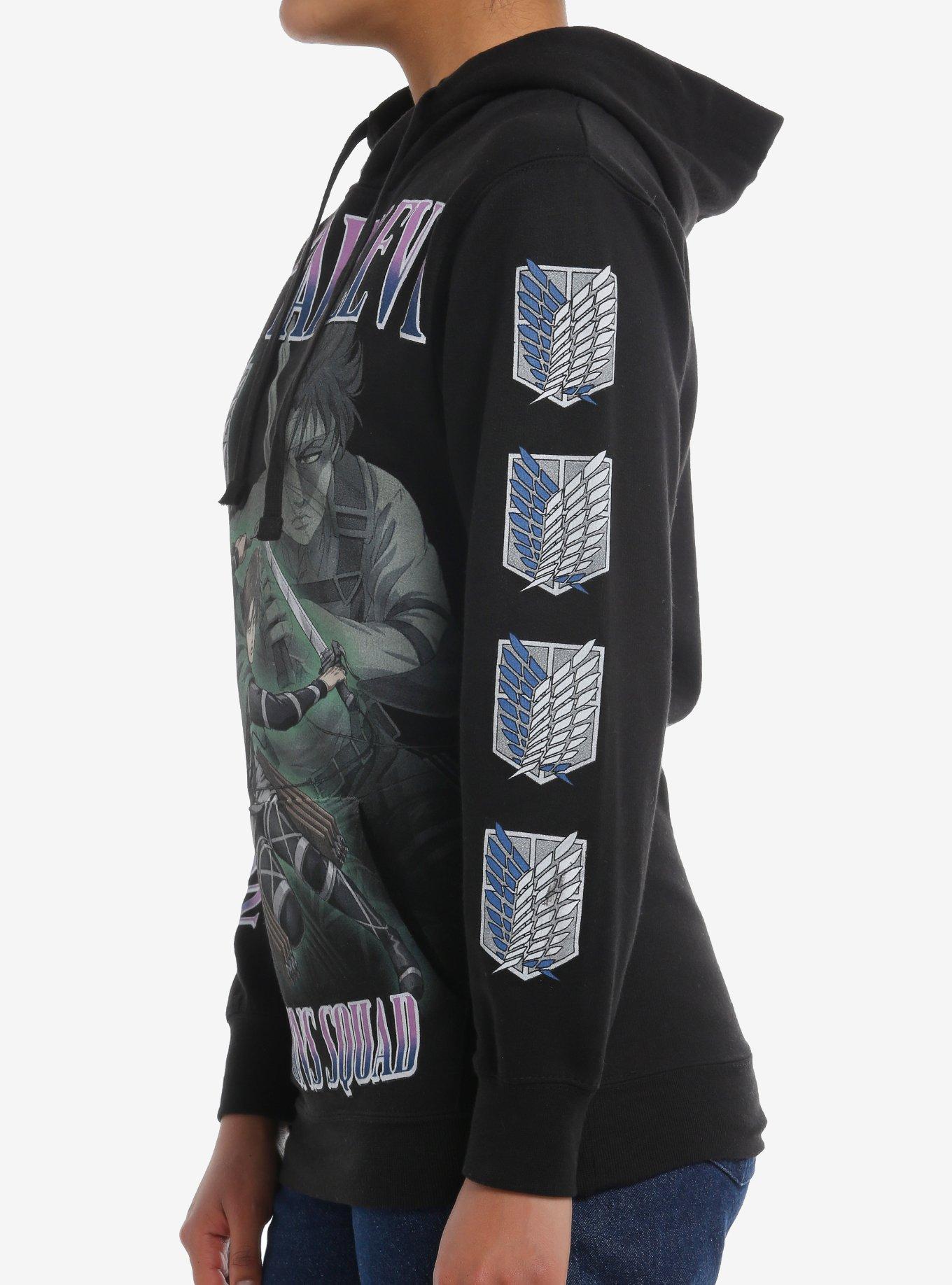 Attack On Titan Captain Levi Collage Girls Hoodie, MULTI, alternate